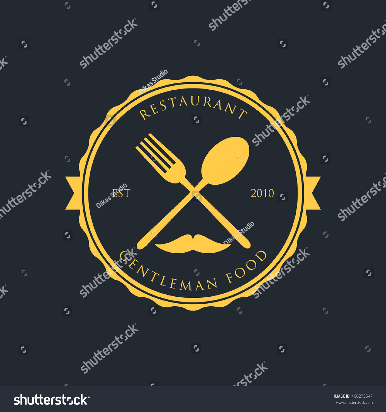 Gentleman Restaurant Logo Badge Vector Illustration Stock Vector ...