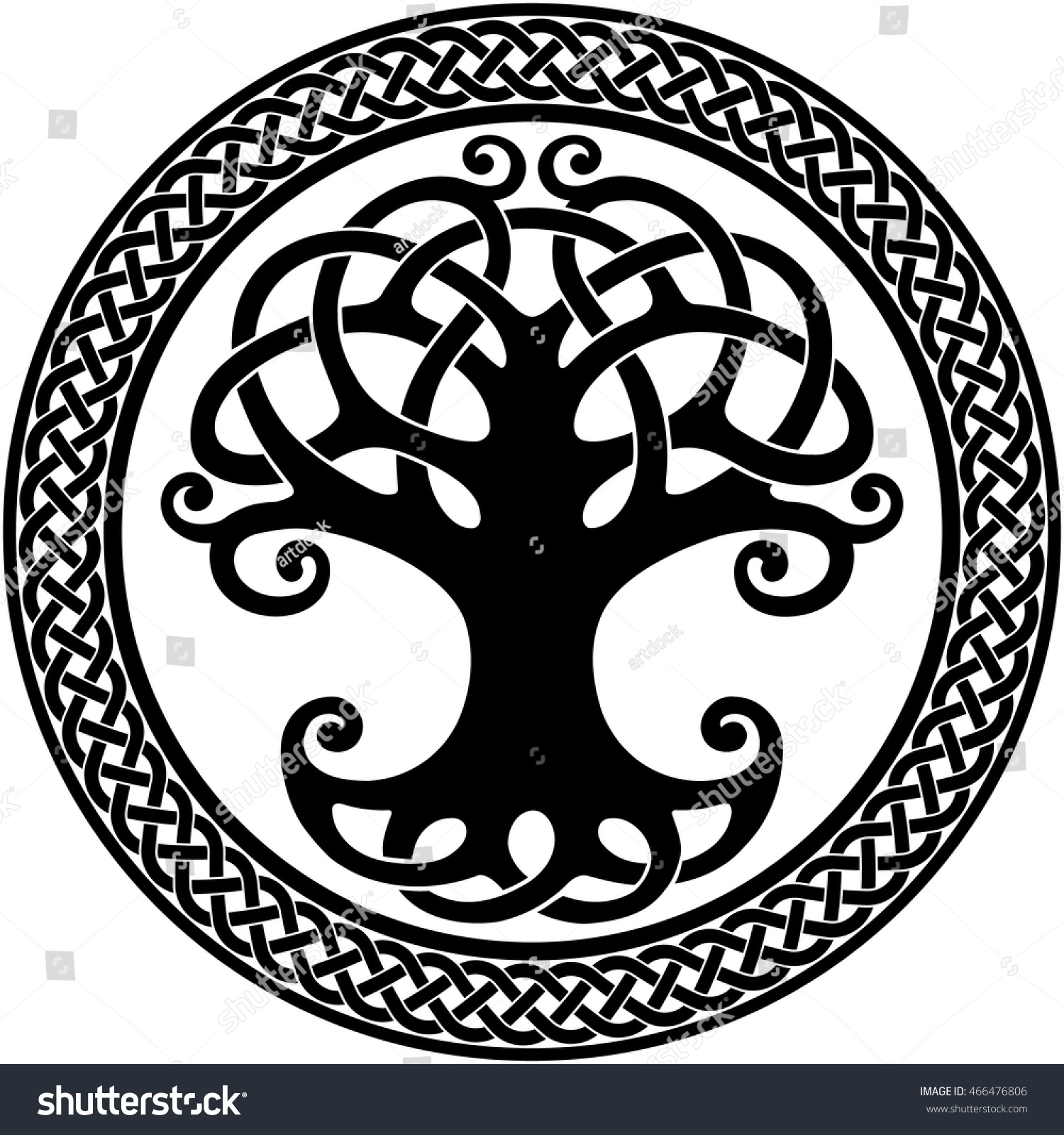Vector ornament decorative Celtic Tree для декоративных перегородок