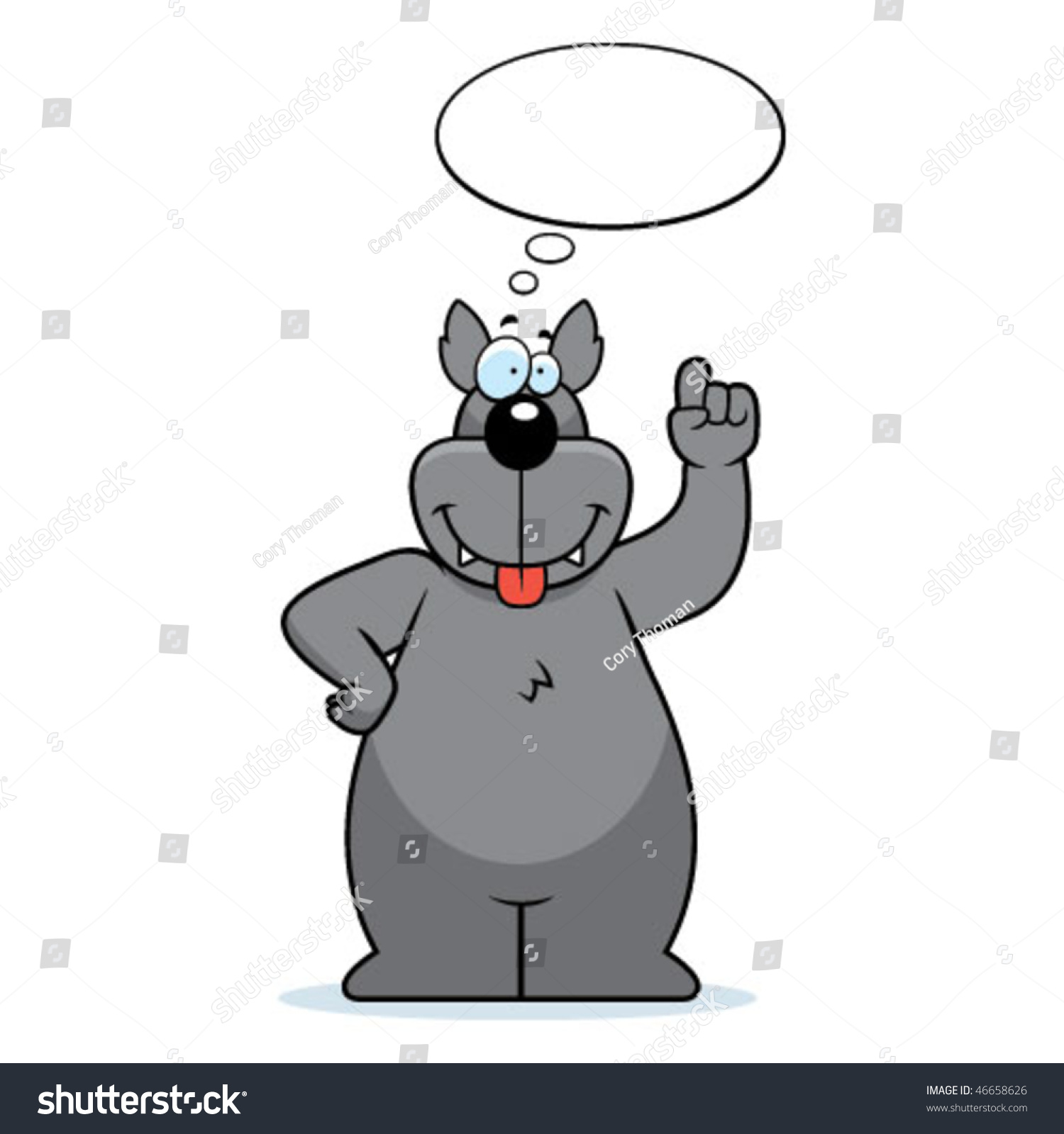 Wolf Thinking Stock Vector Royalty Free 46658626 Shutterstock