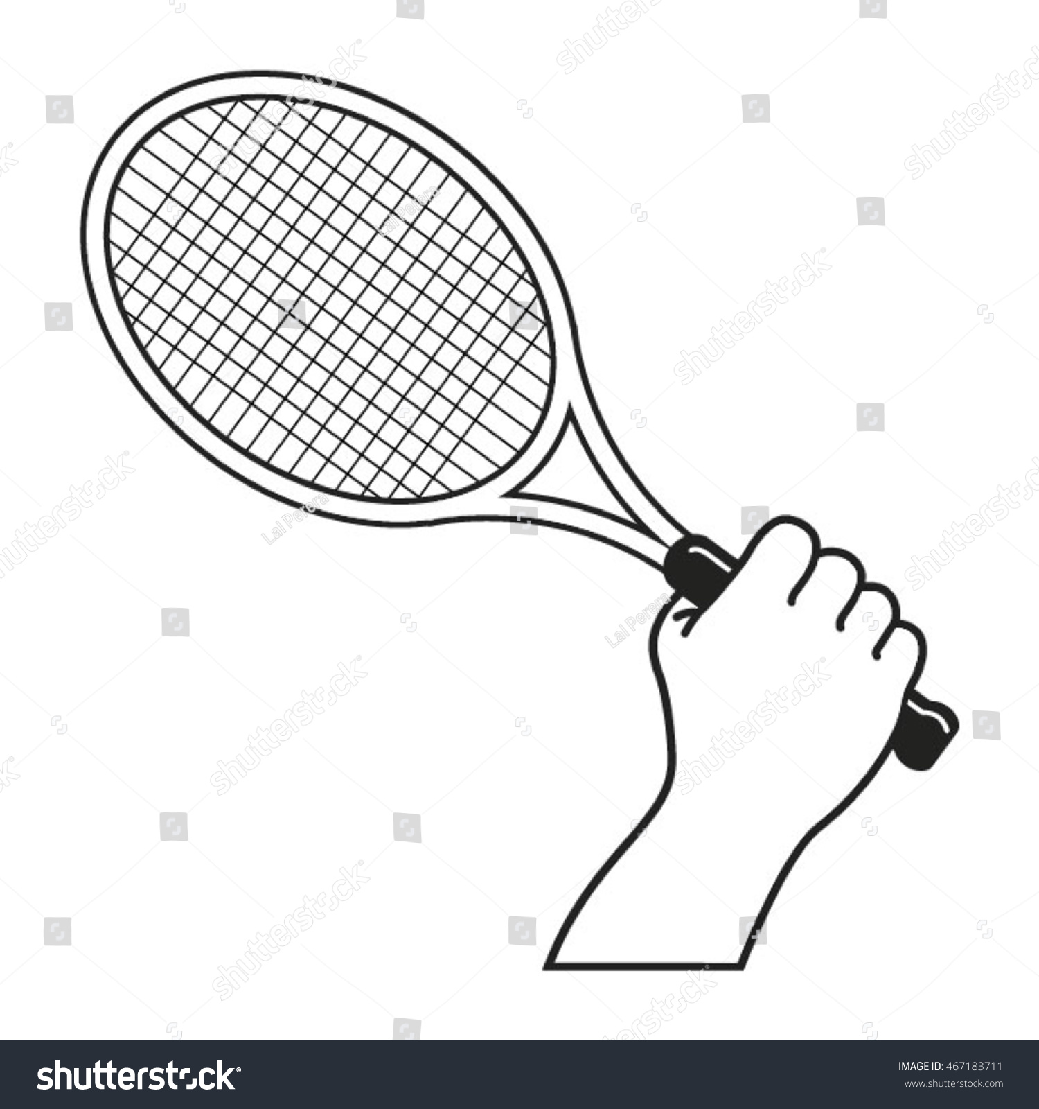 hand holding tennis racket