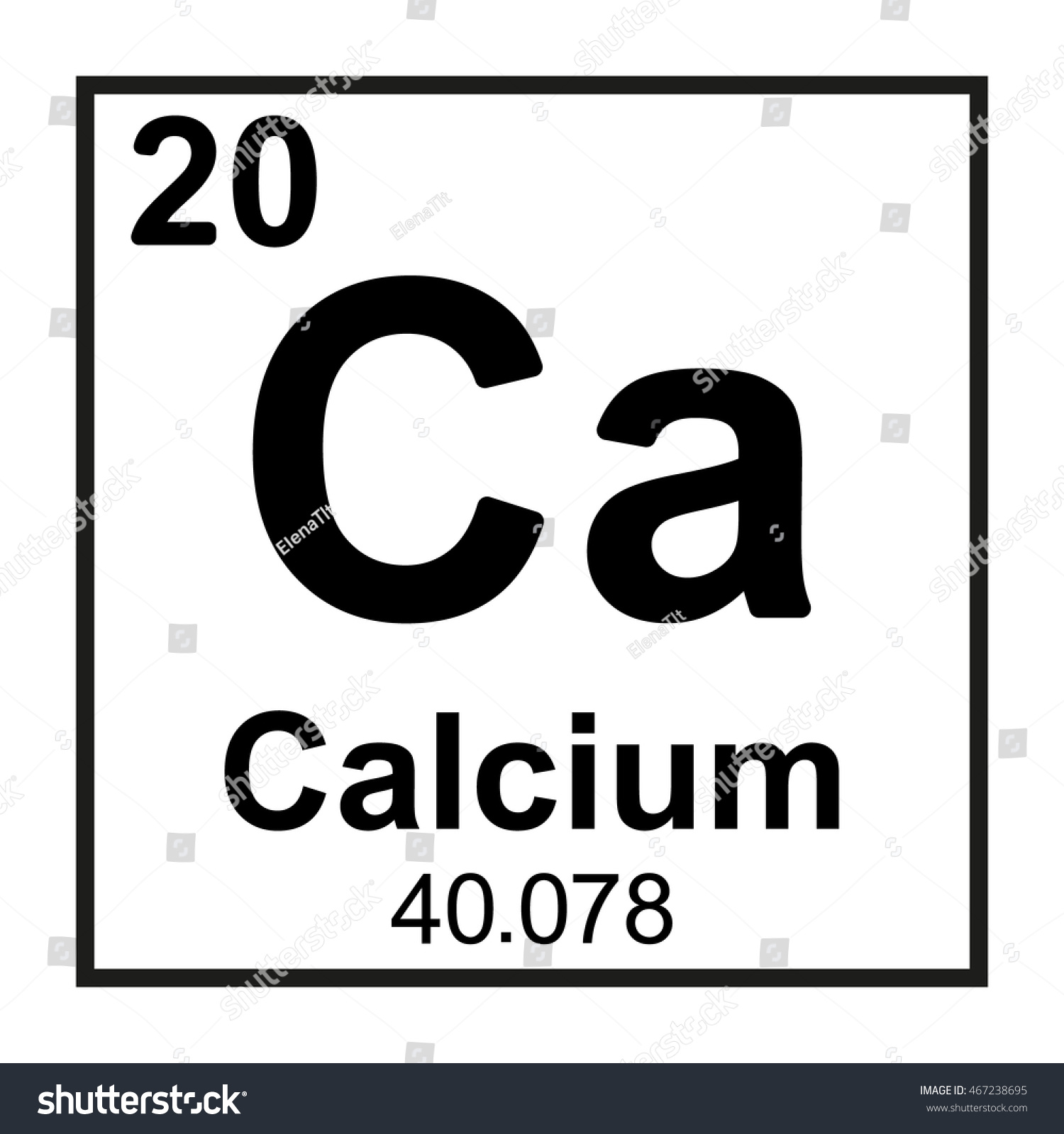 Periodic Table Element Calcium 库存矢量图（免版税）467238695 Shutterstock 0670