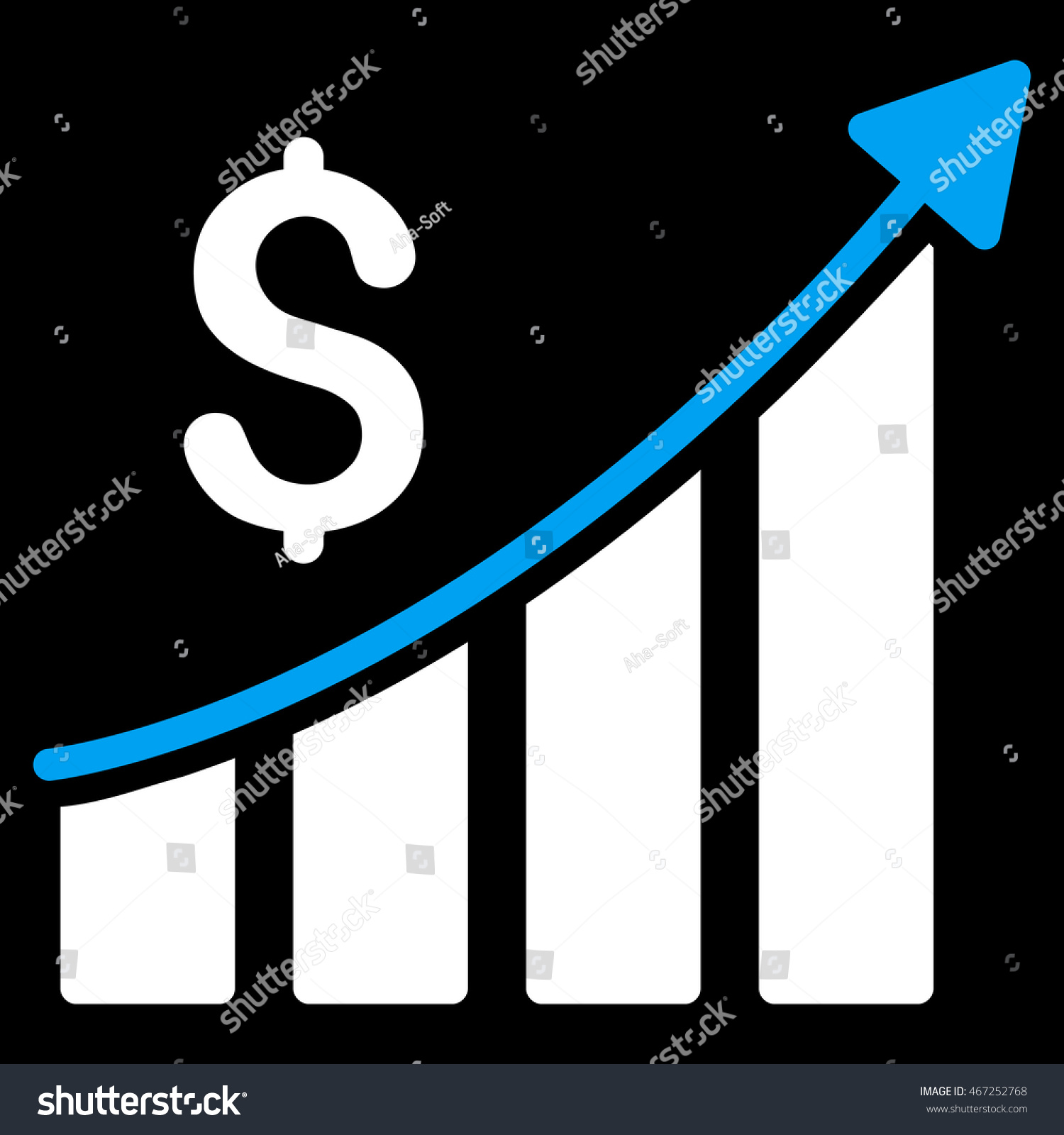 Sales Growth Bar Chart Icon Vector Stock Vector Royalty Free 467252768 Shutterstock 5754