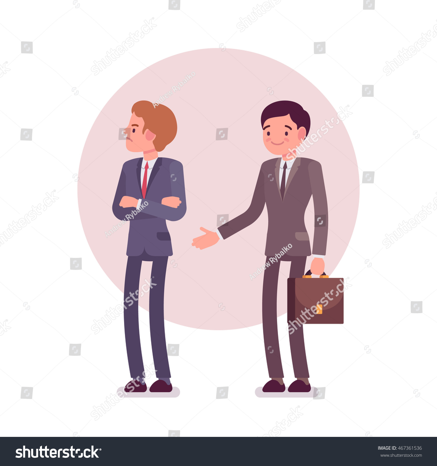 Rejection Handshake Two Men Formal Wear Stock Vector (Royalty Free ...