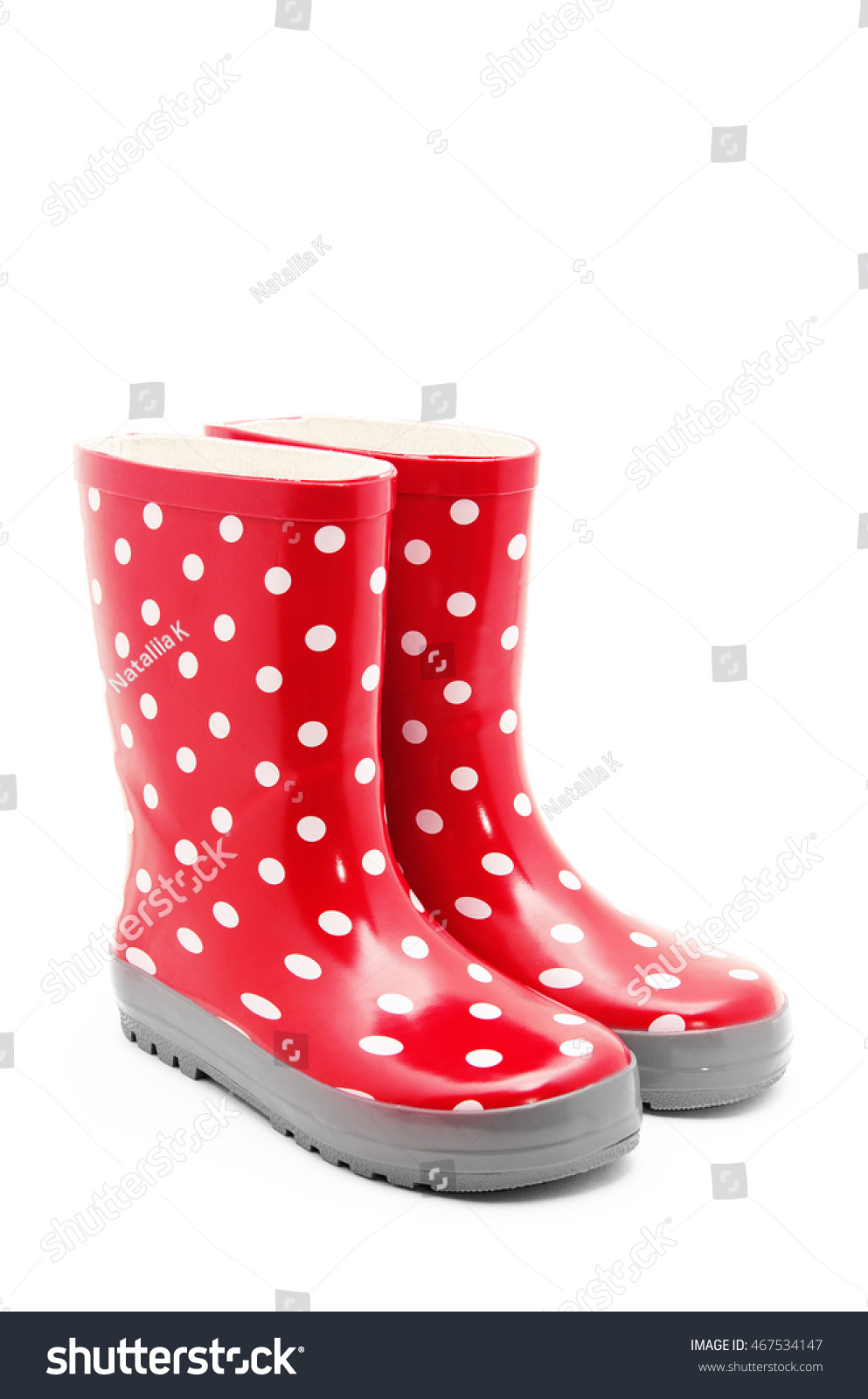 red polka dot boots