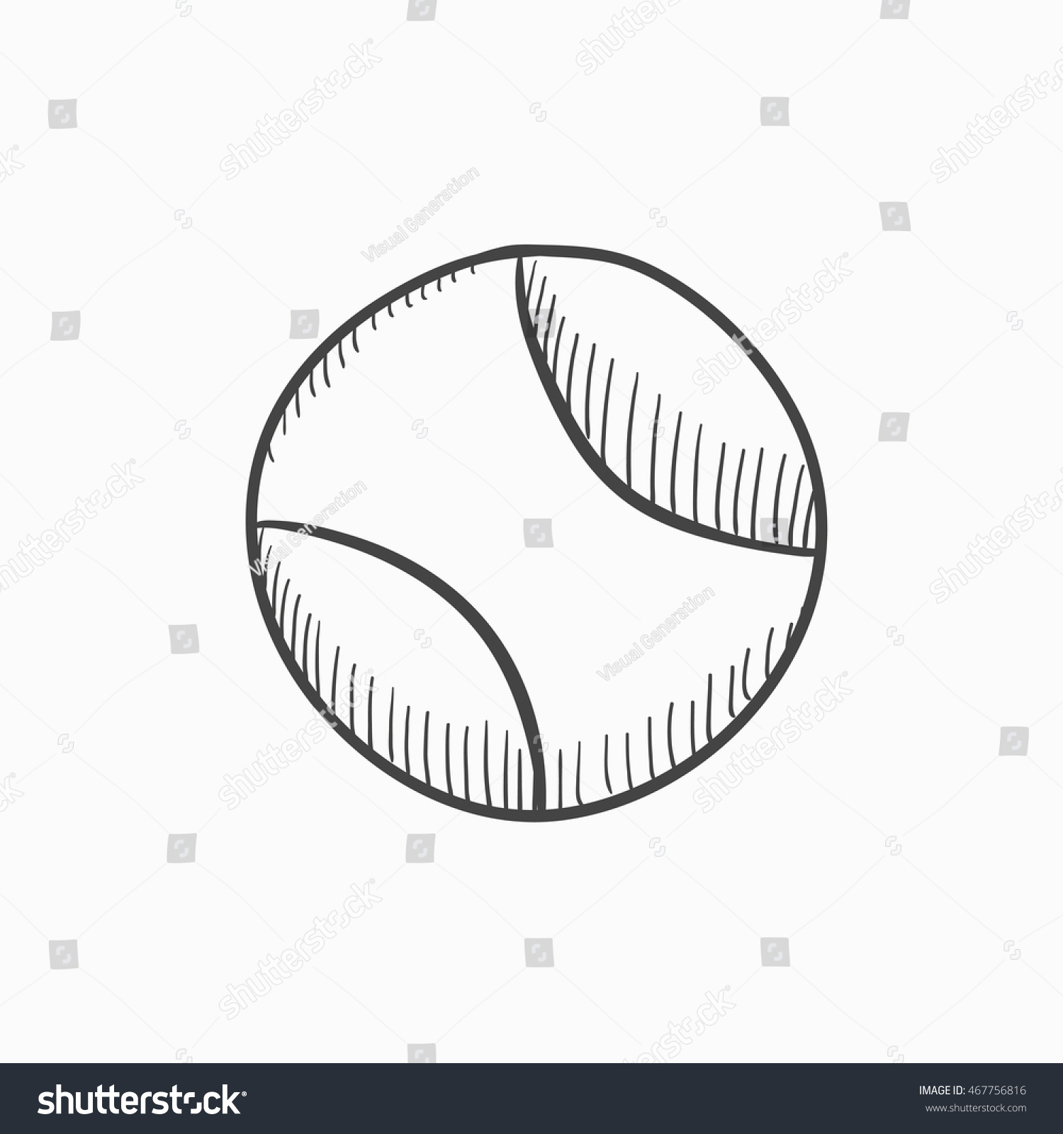 Tennis Ball Vector Sketch Icon Isolated Stock Vector (Royalty Free ...