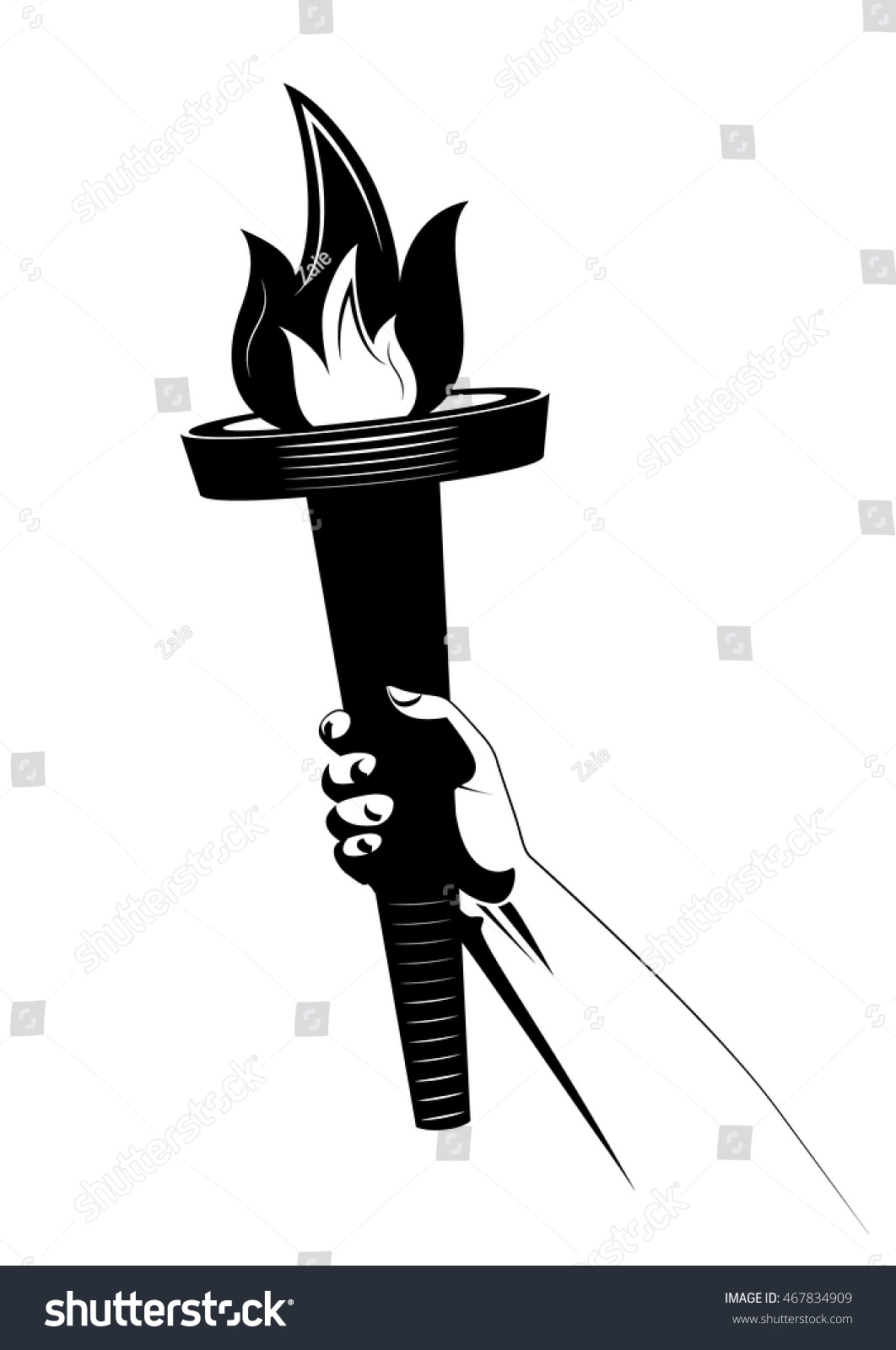 Vector Illustration Torch Human Arm Icon Stock Vector (Royalty Free ...