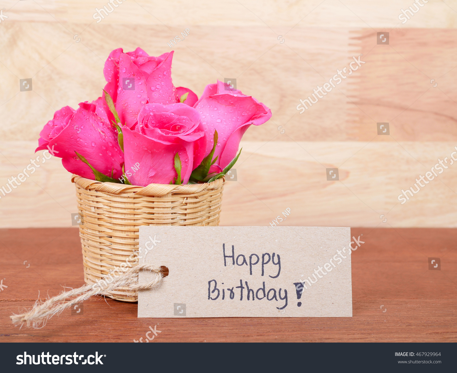 Happy Birthday Flower Basket Images Pink Rose Flower Basket Handwriting Happy Stock Photo 467929964 |  Shutterstock