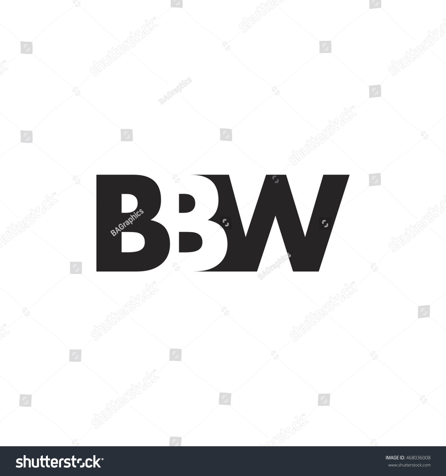 Bbw Logo Vector Graphic Branding Letter Stock Vector (Royalty Free ...