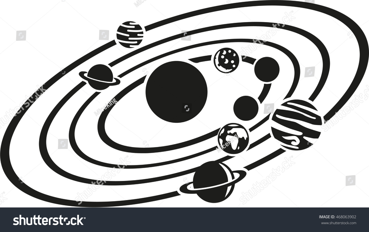 Solar System Stock Vector (Royalty Free) 468063902 | Shutterstock