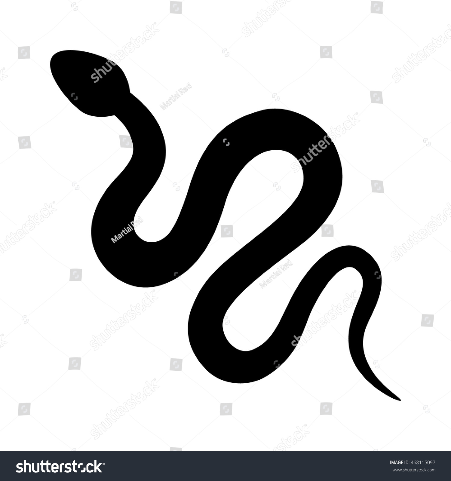 Reptile Snake Serpent Flat Vector Icon Stock Vector (Royalty Free ...