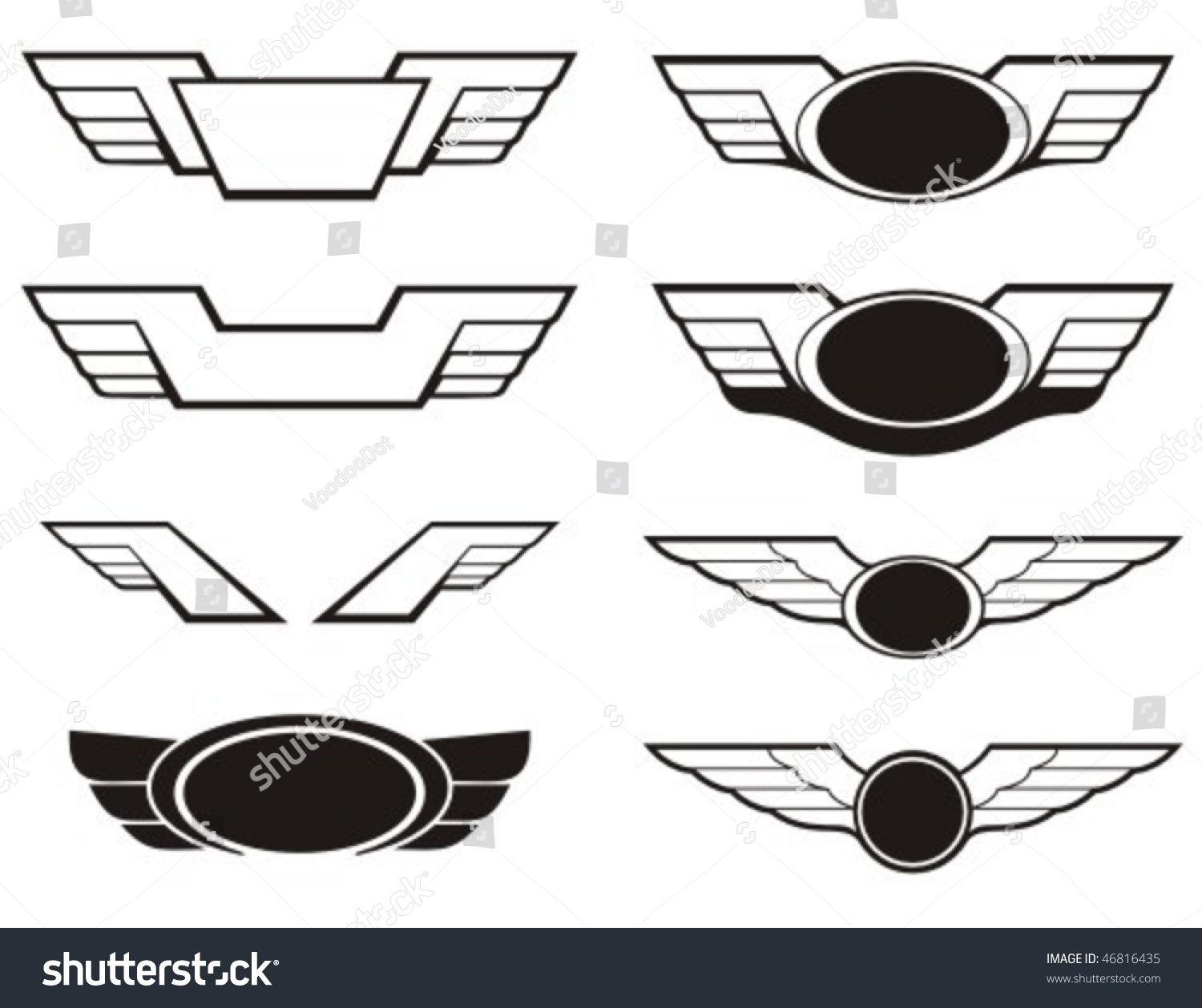 Aviation Insignia Wing Set Vector Graphic Stock Vector (Royalty Free ...