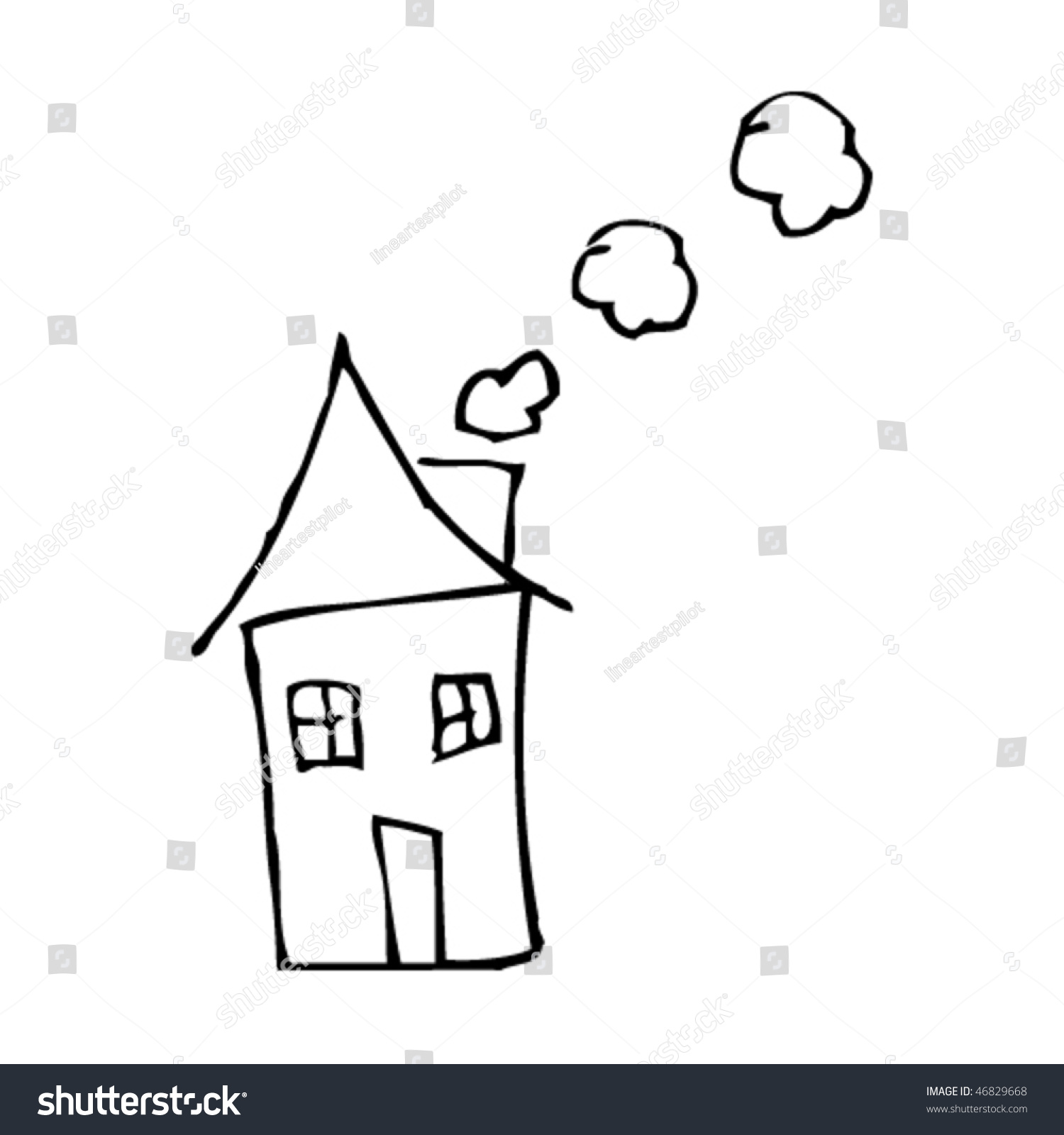 little kid drawing of house
