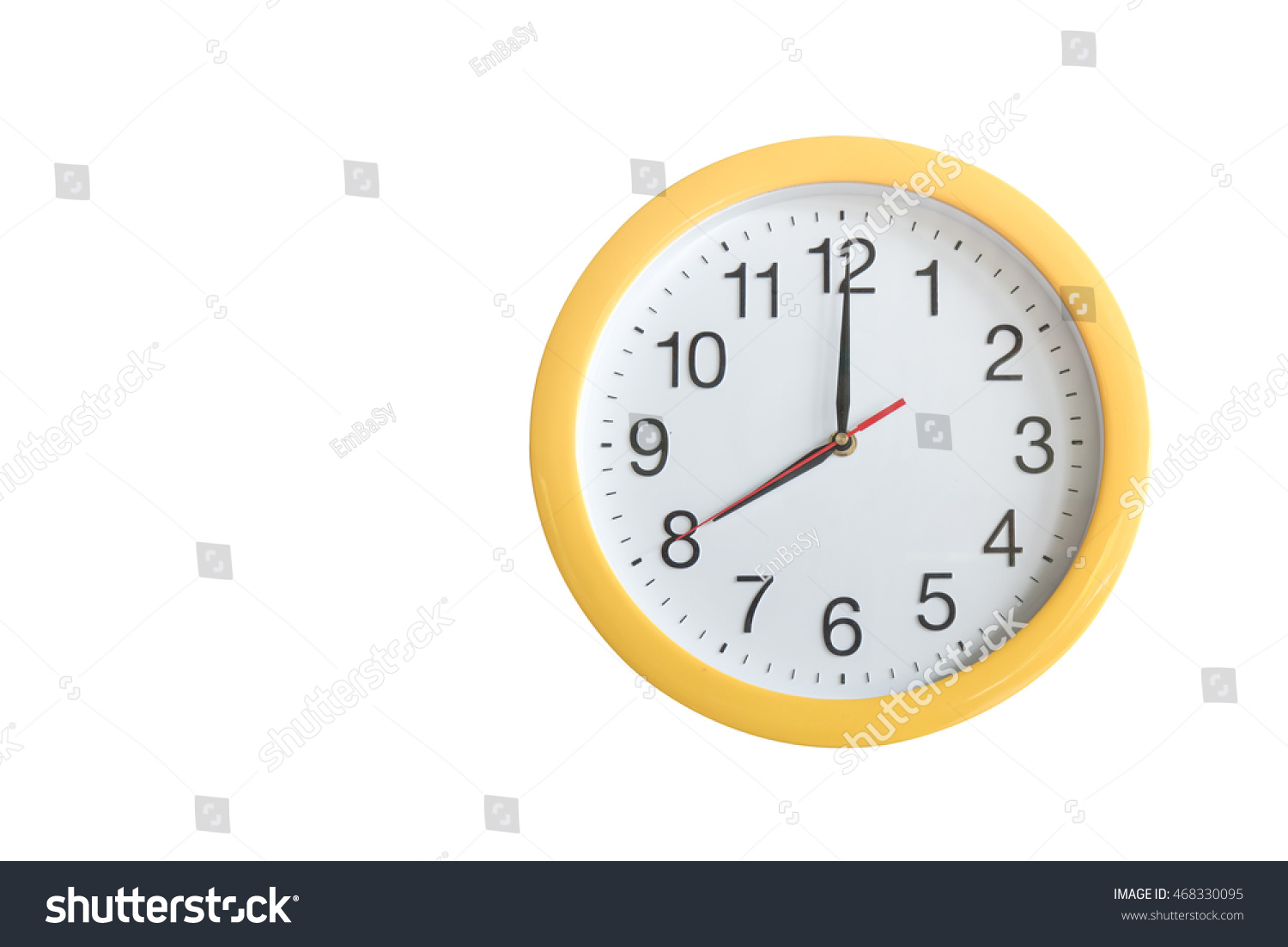 Yellow Clock Isolated On White Background Stock Photo 468330095 ...