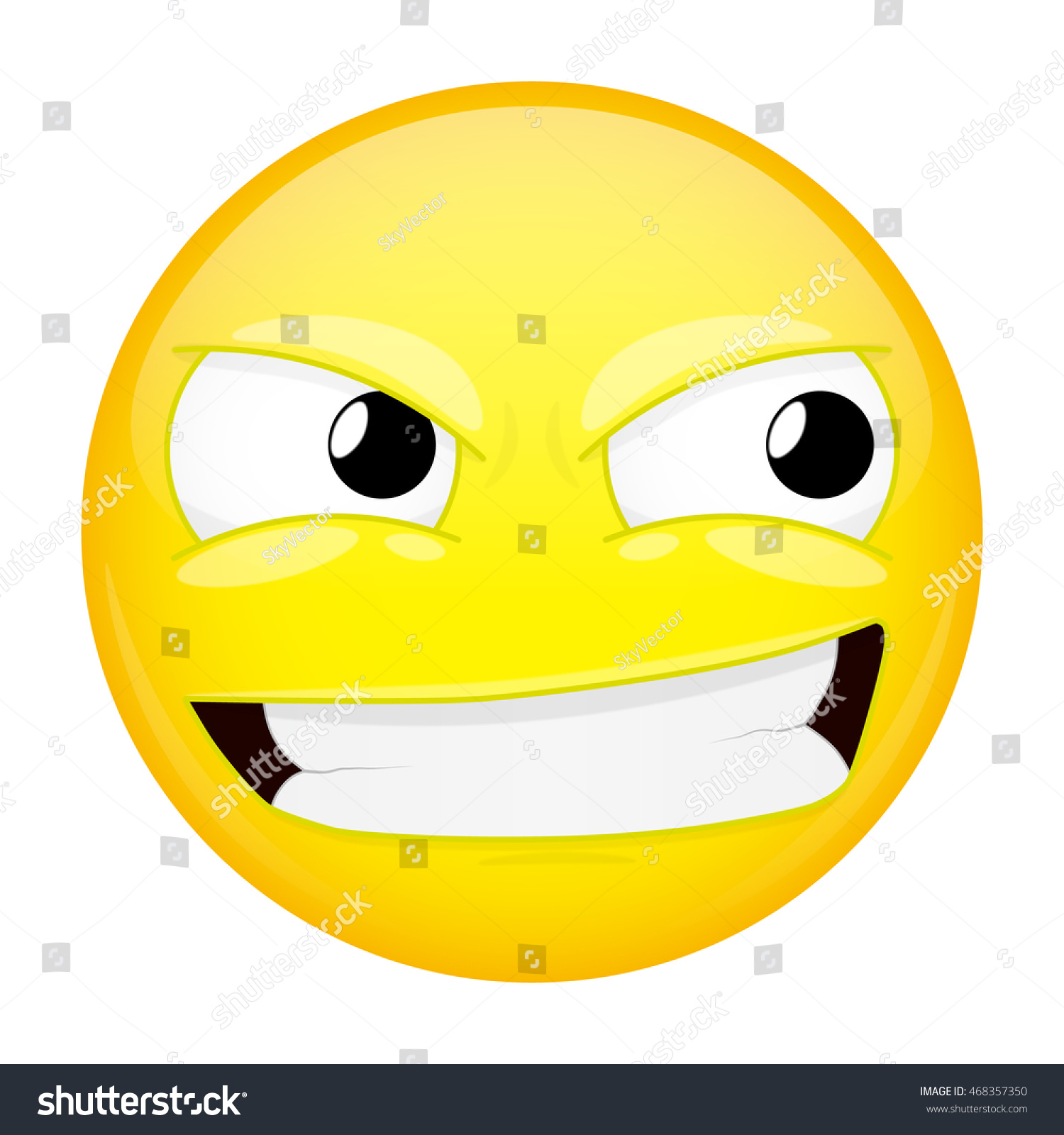 Evil Emoji Happy Emotion Laugh Emoticon Stock Vector (royalty Free 