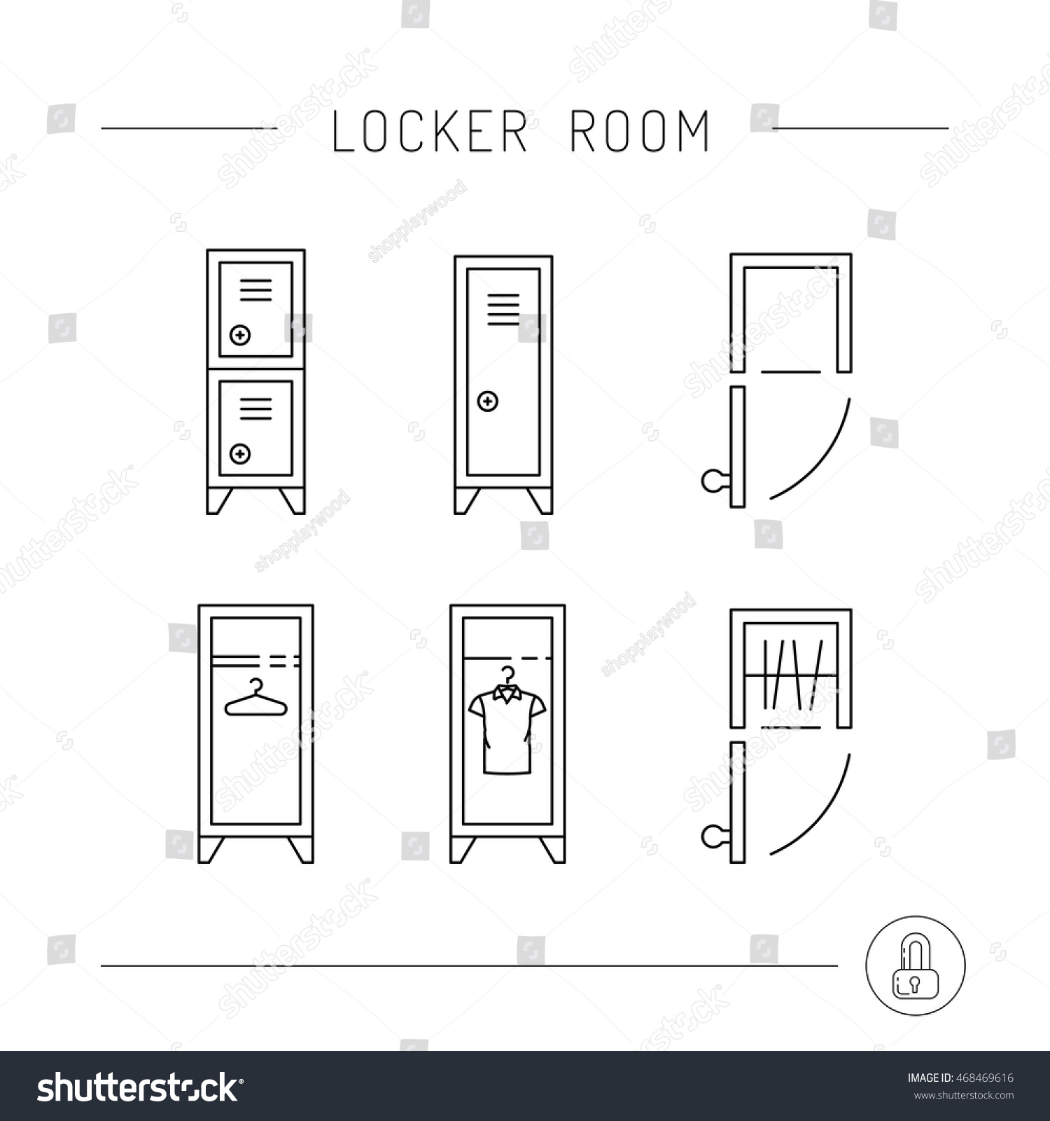 Steel Cabinet Locker Rooms Front View Stock Vector (Royalty Free ...