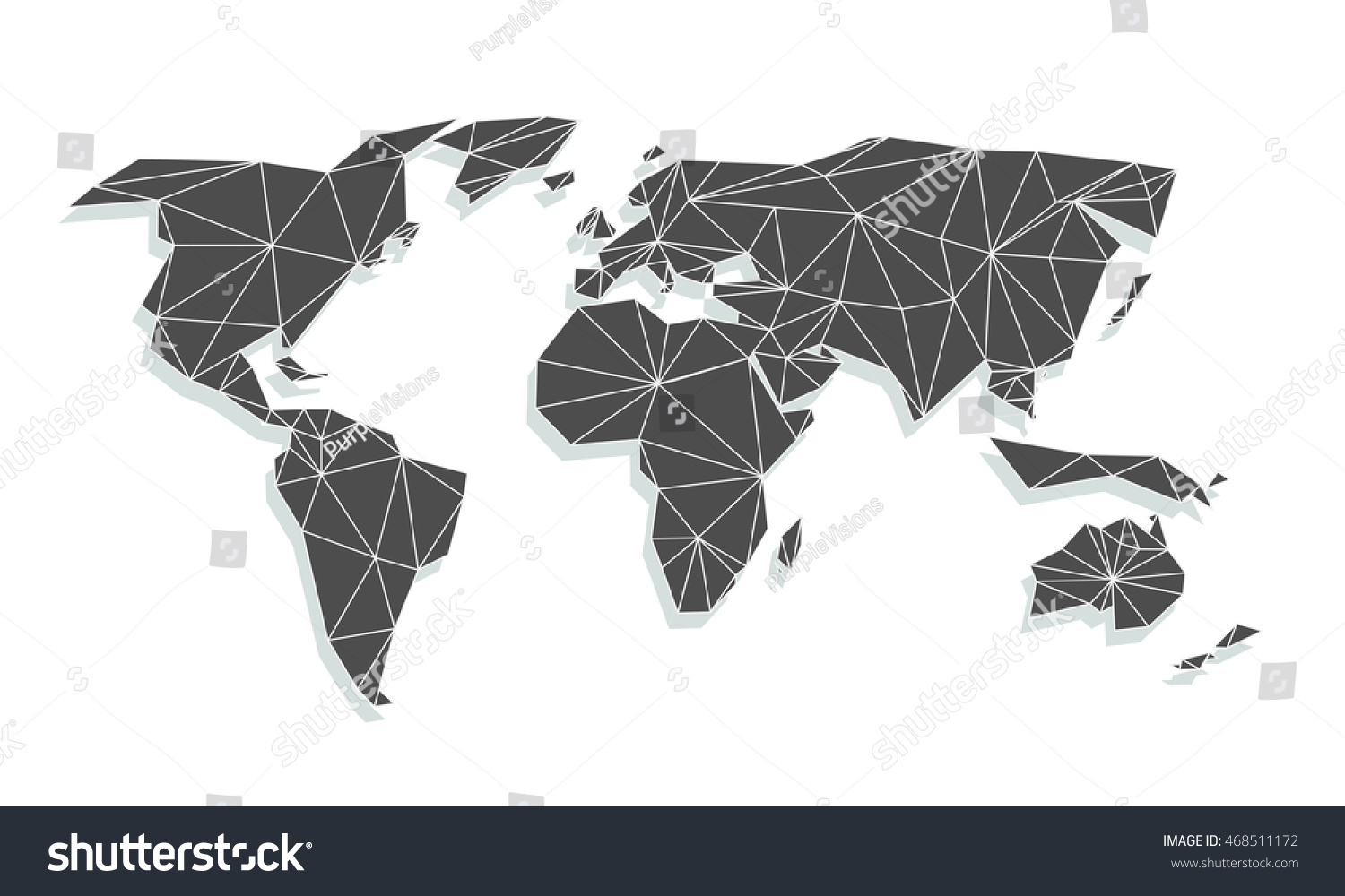 Triangle World Map Vector Net Triangles Stock Vector (Royalty Free ...