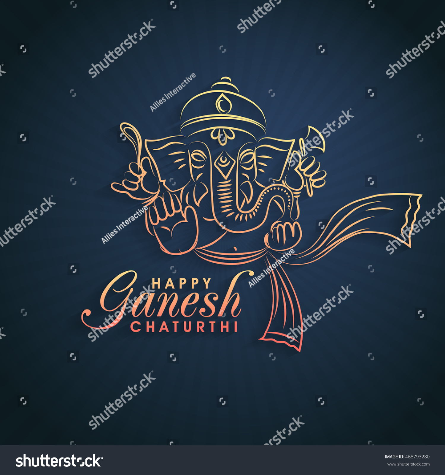 Vector Creative Illustration Lord Ganesha On Stock Vector (Royalty Free ...