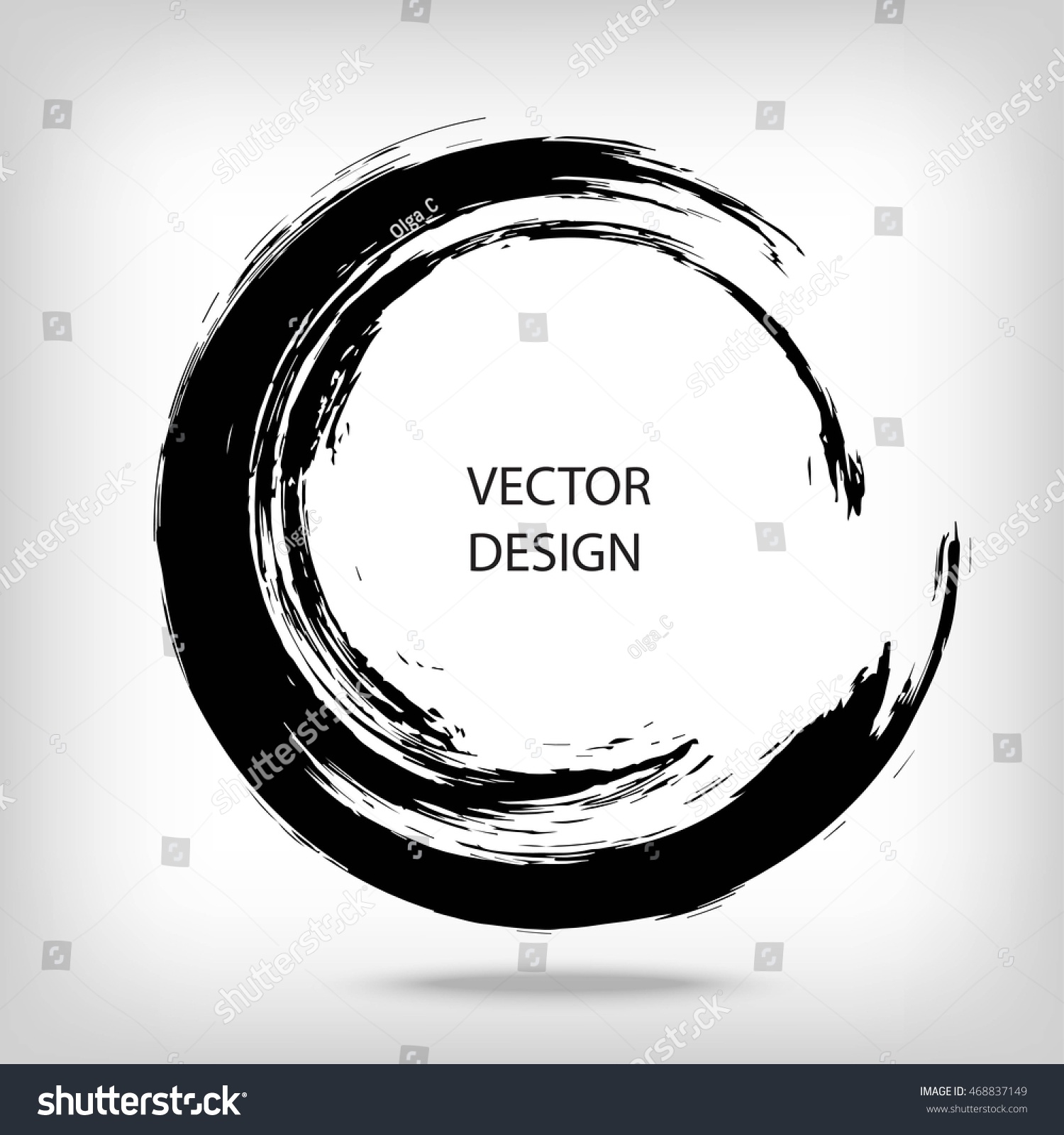 Hand Drawn Circle Shape Label Logo Stock Vector (Royalty Free ...