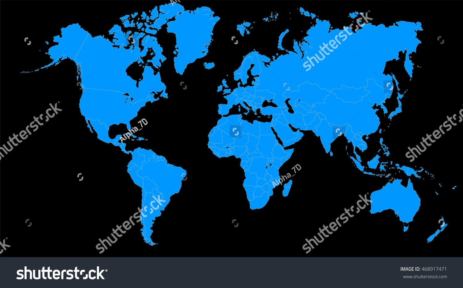 World Map Europe Asia North America Stock Illustration 468917471 ...