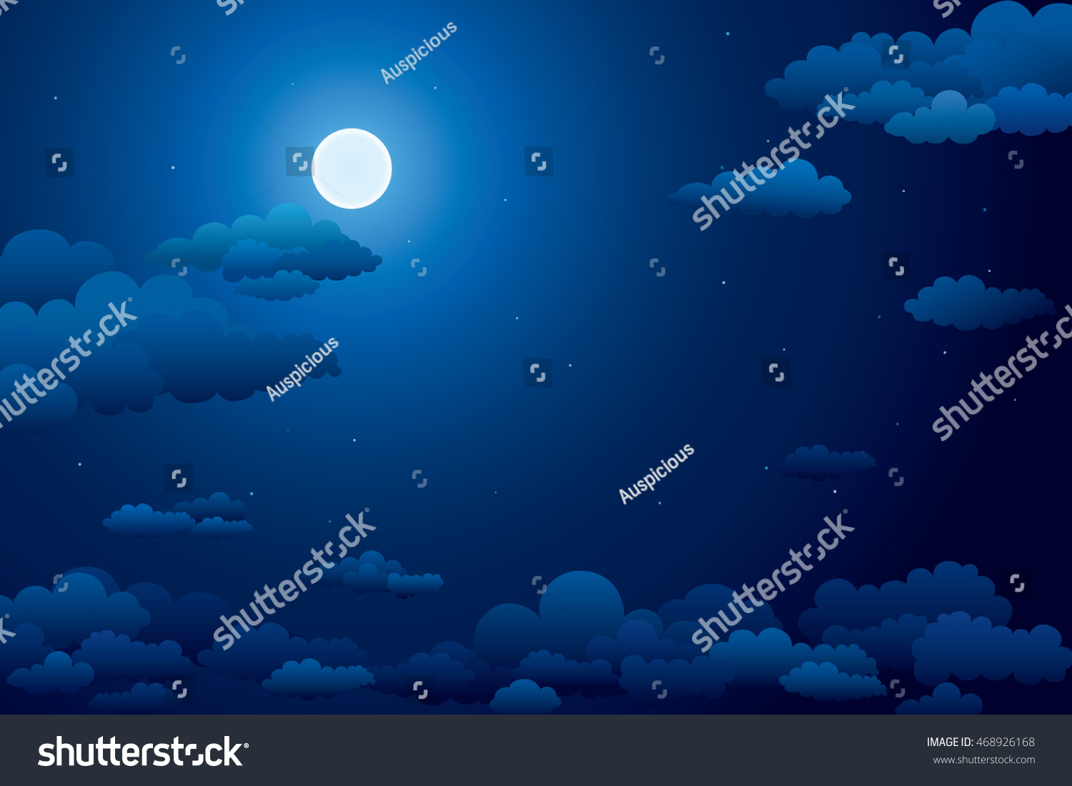 Night Sky Clouds Vector Illustration Stock Vector (Royalty Free ...