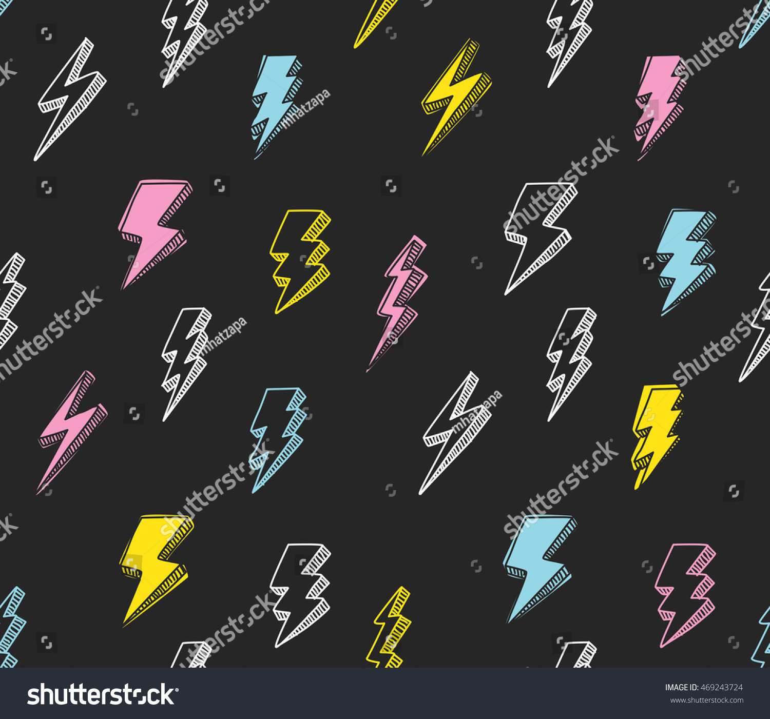 Thunder Seamless Background Stock Vector (Royalty Free) 469243724 ...