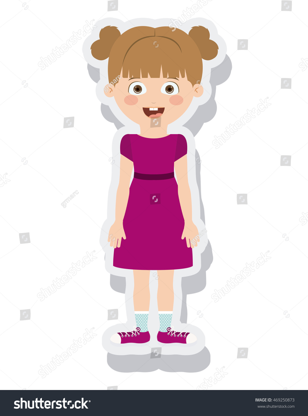 Little Girl Avatar Isolated Vector Illustration Stock Vector (Royalty ...