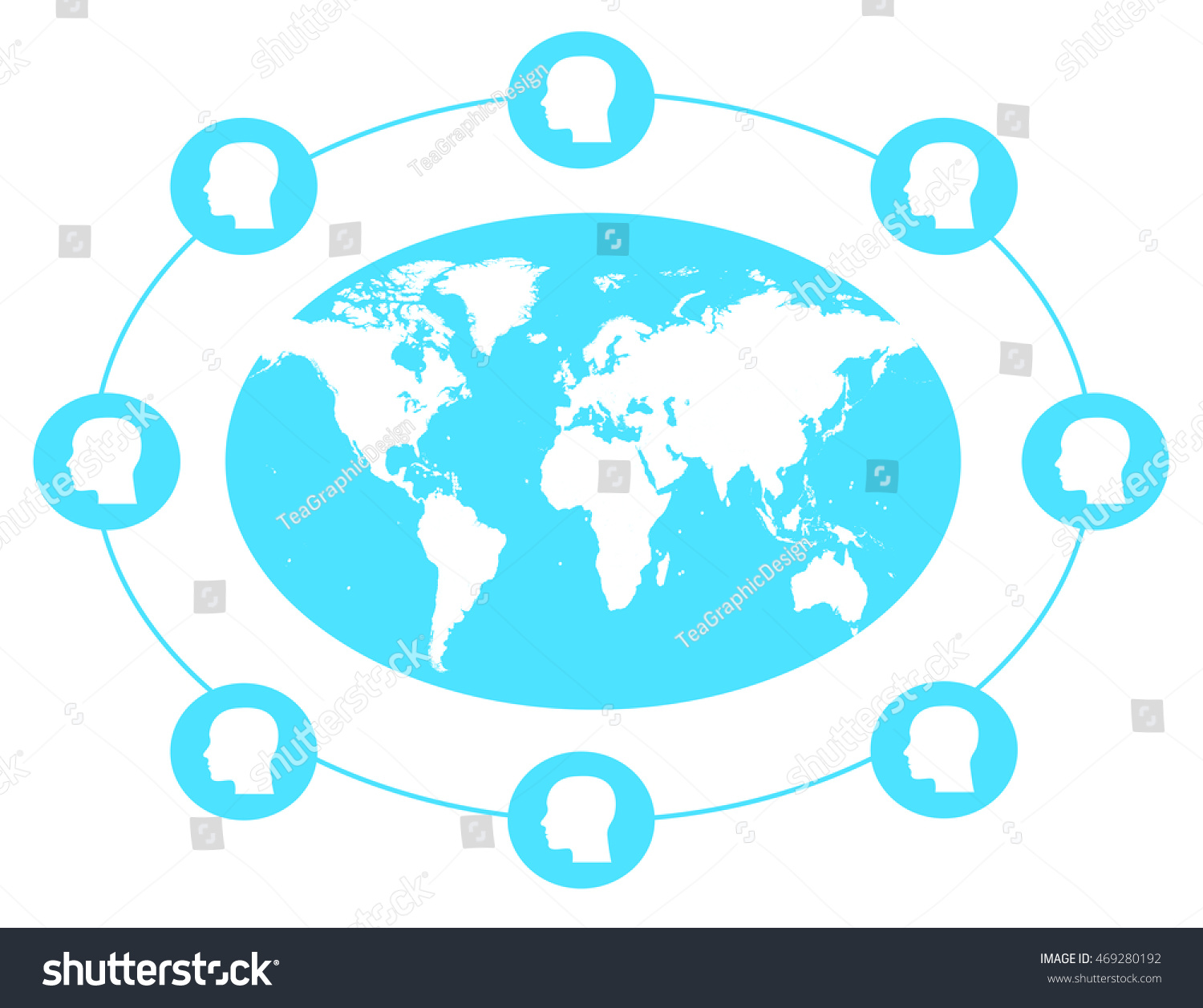 Cloud Computing World Map Planet Human Stock Vector (Royalty Free ...