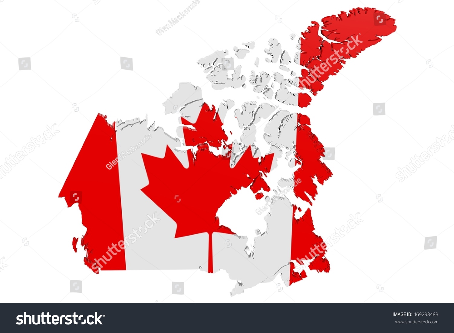 3d Map Canada Colors National Flag Stock Illustration 469298483 ...