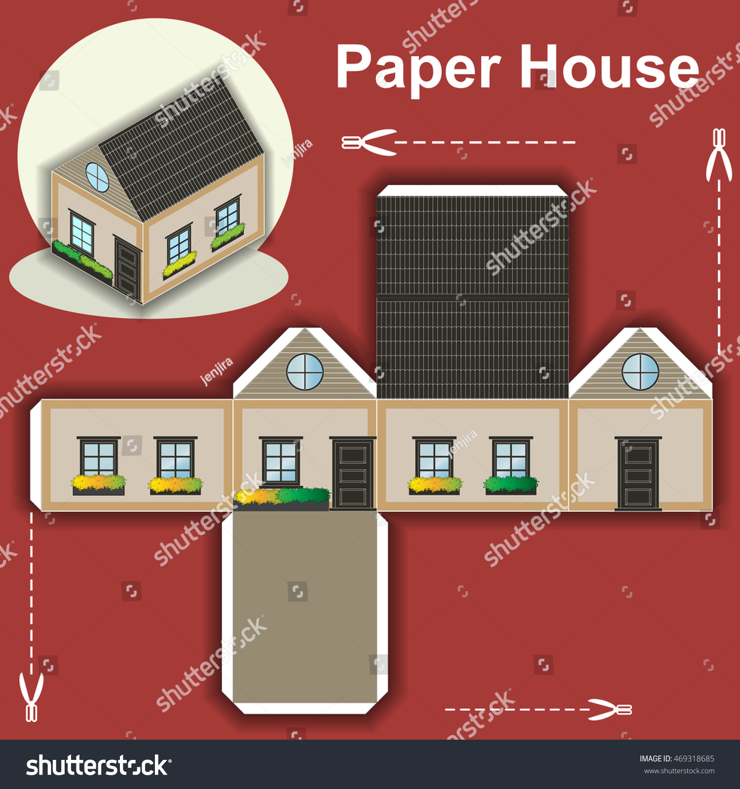 paper-house-template-stock-vector-royalty-free-469318685-shutterstock