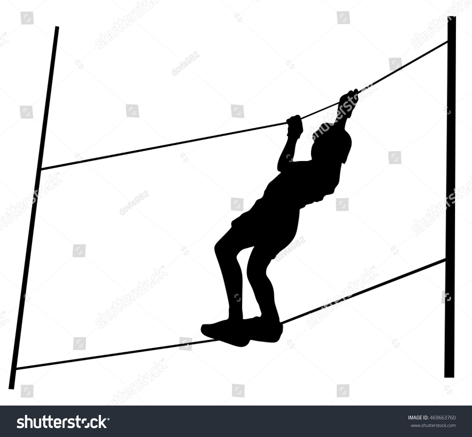 Extreme Sportsman Took Down Rope Man Stock Vector (Royalty Free ...
