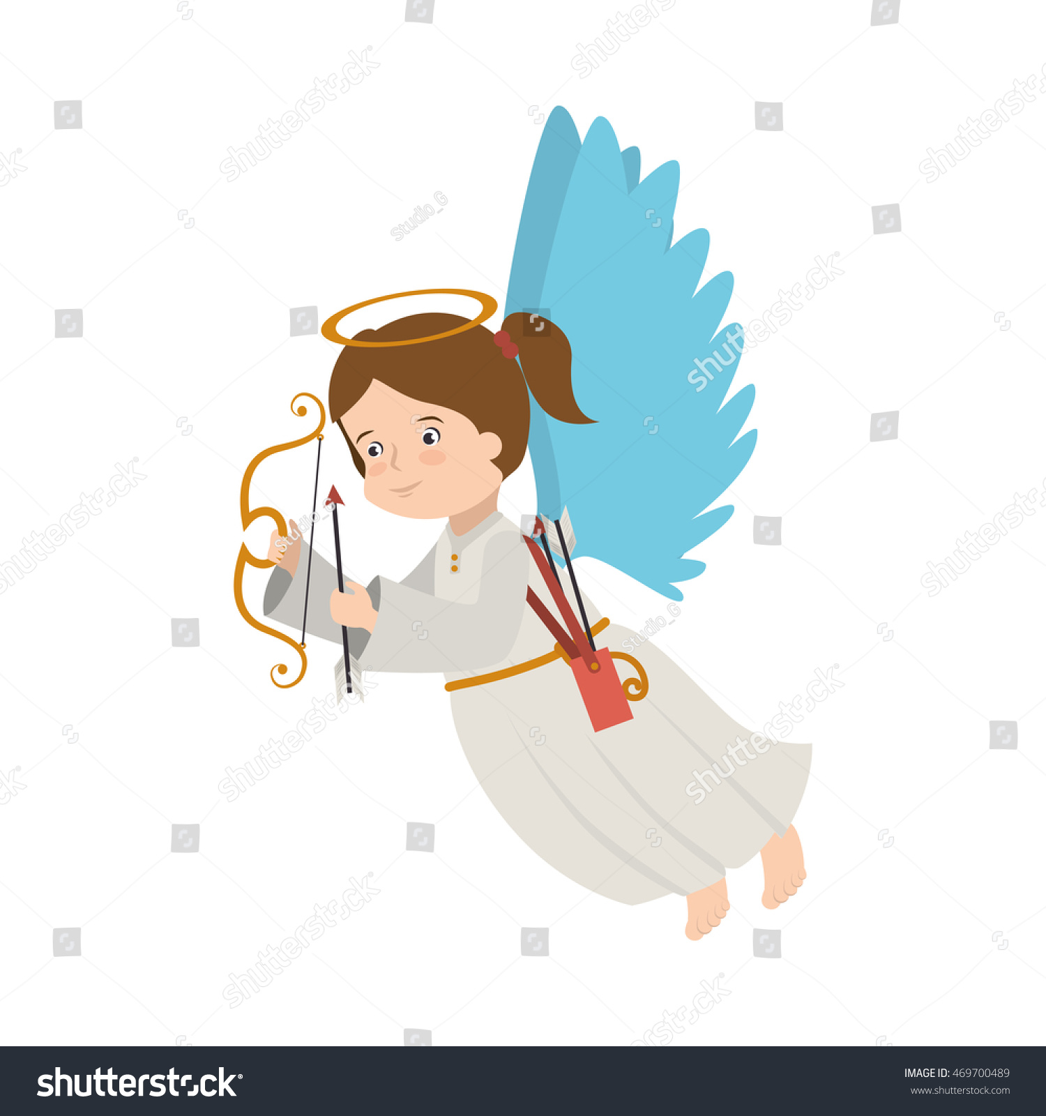 Angel Arch Arrow Cartoon Heaven Musical Stock Vector (Royalty Free ...