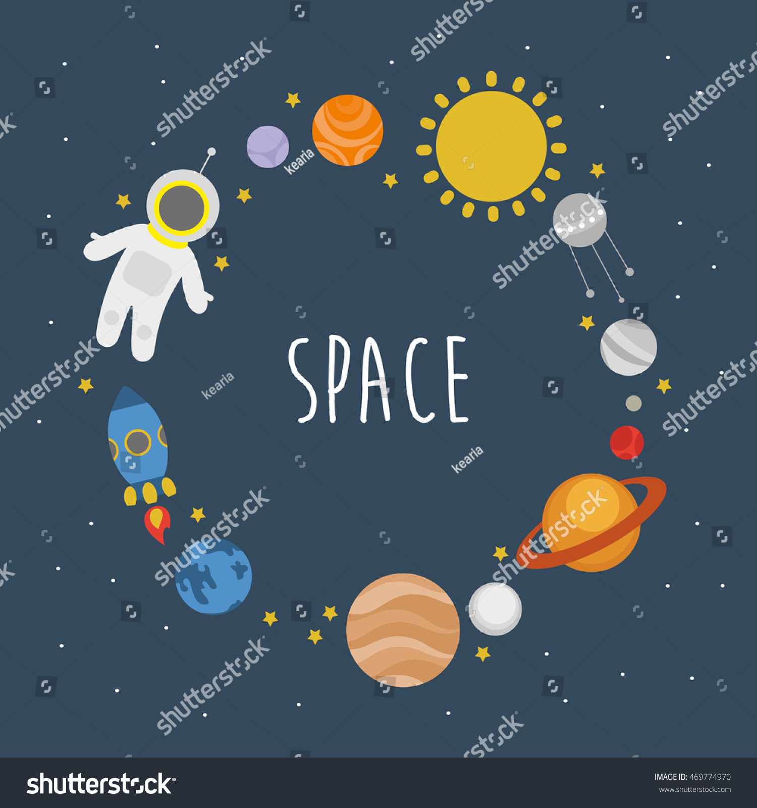 Galaxy Illustration Space Frame Design Vector Stock Vector (Royalty ...