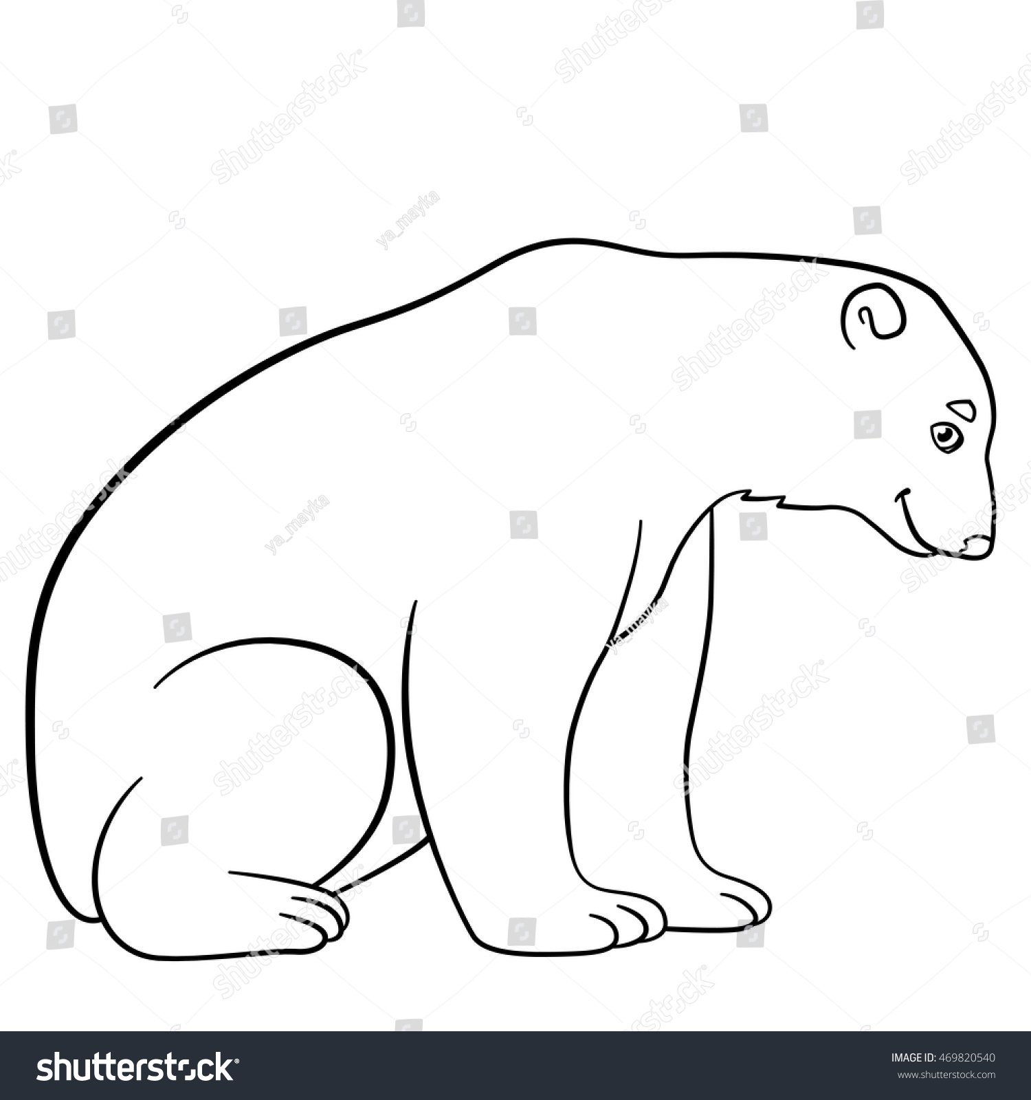 Силуэт белого медведя для рисования