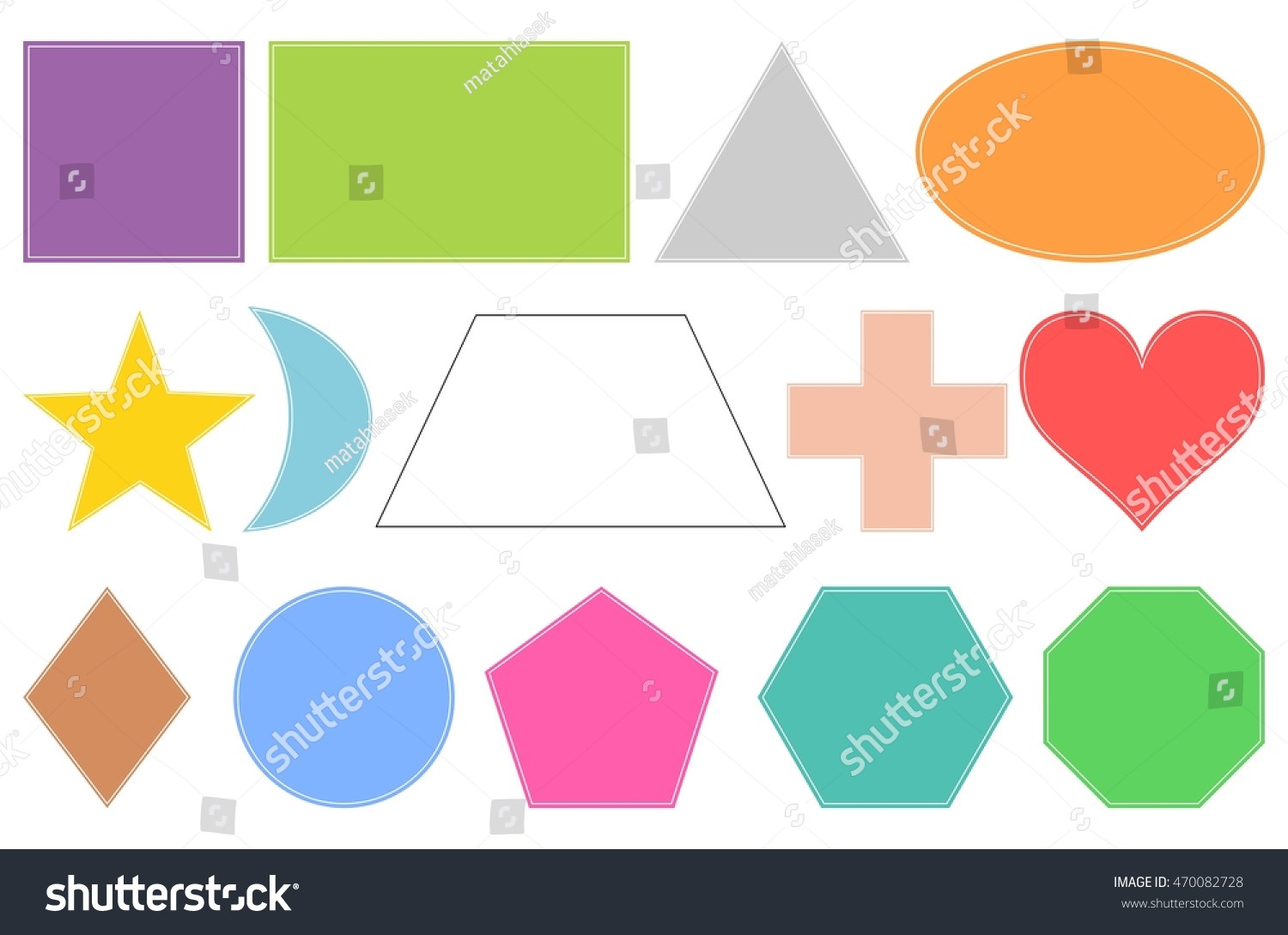 Basic Geometric Shapes Isolated Objects On Stock Illustration 470082728 ...