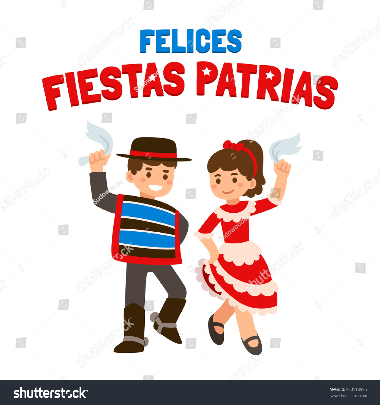 Stock Vektor „Felices Fiestas Patrias (španělsky) - Šťastný“ (bez ...