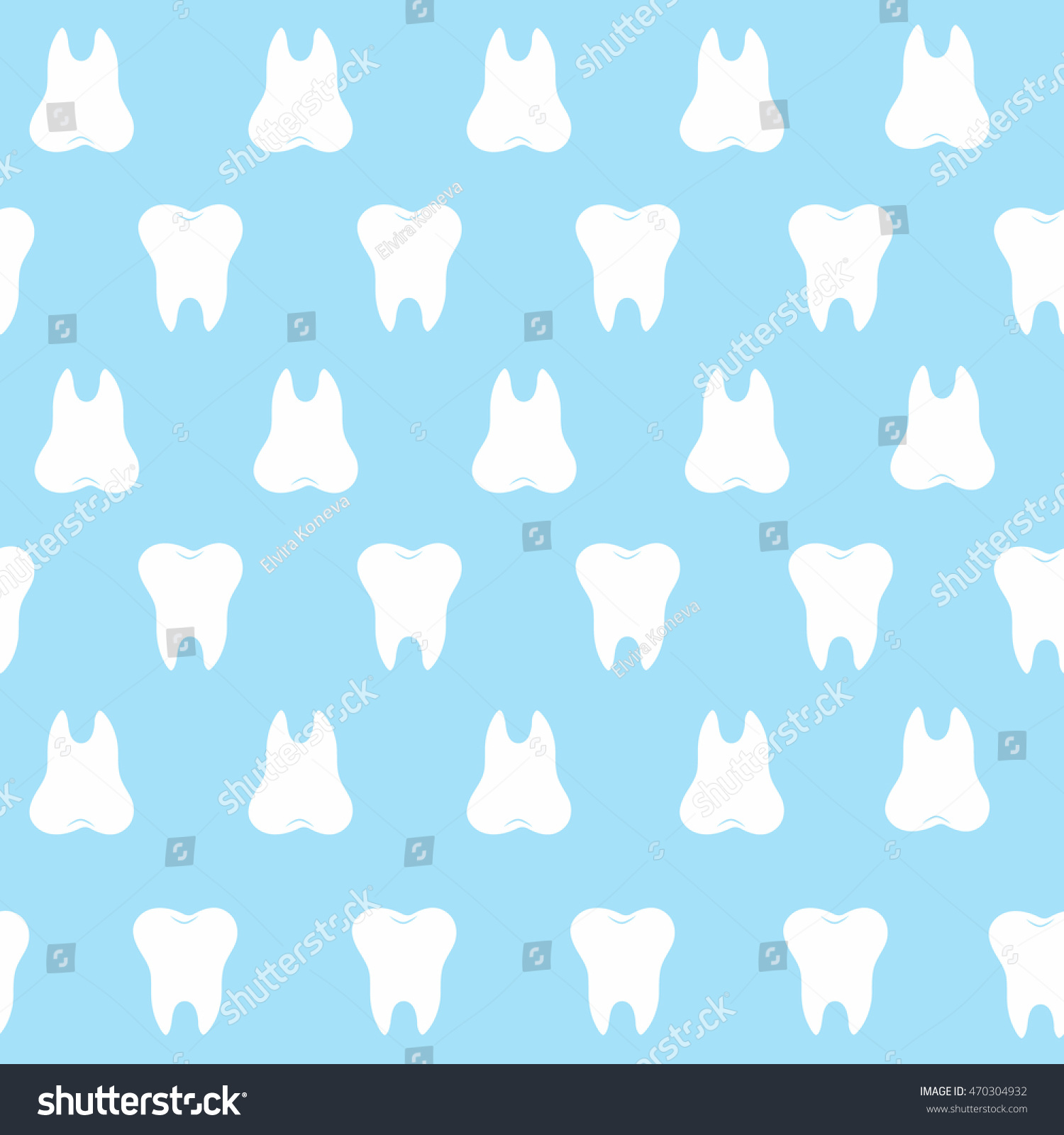 Зуб на синем фоне