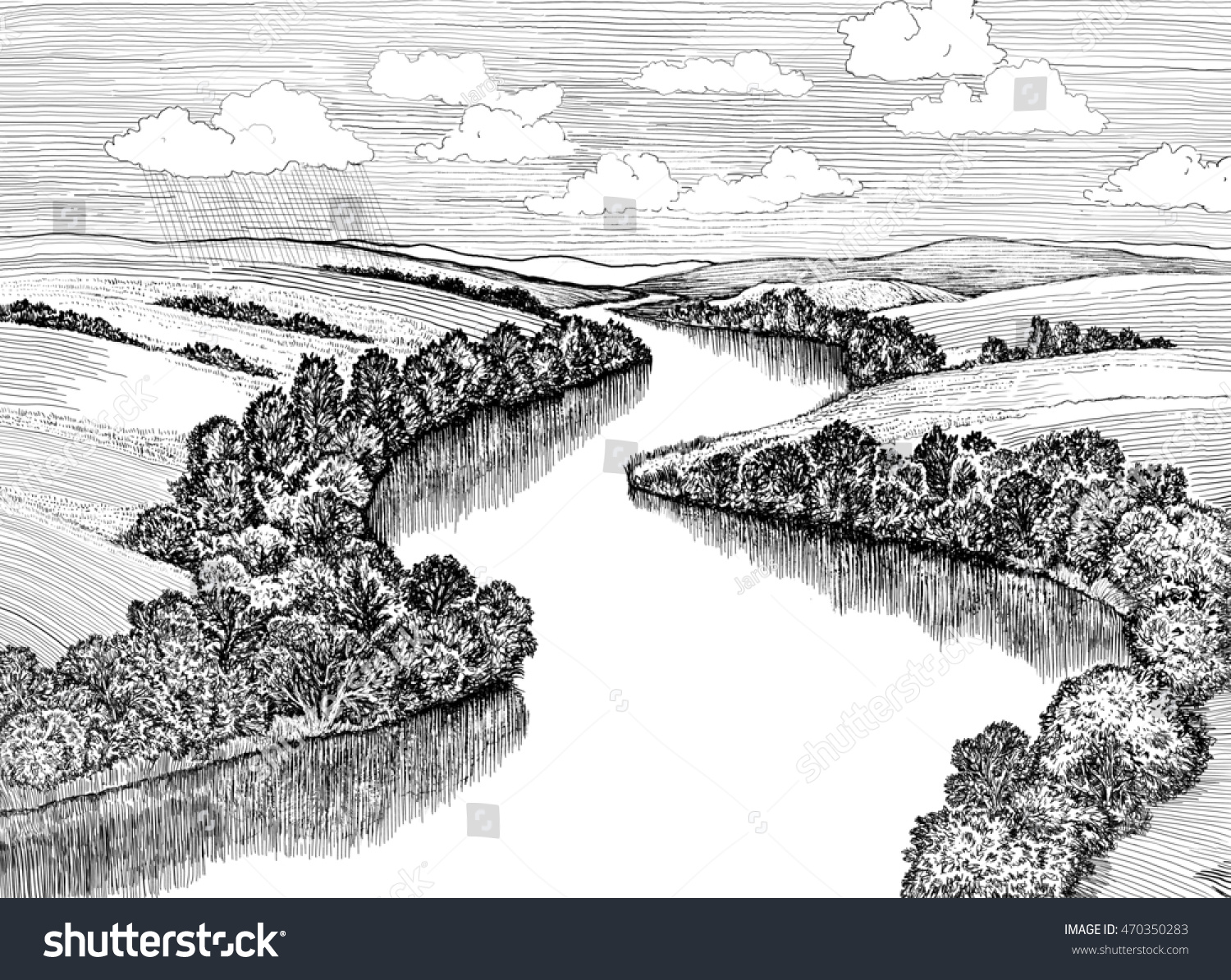 Волга карандашом река