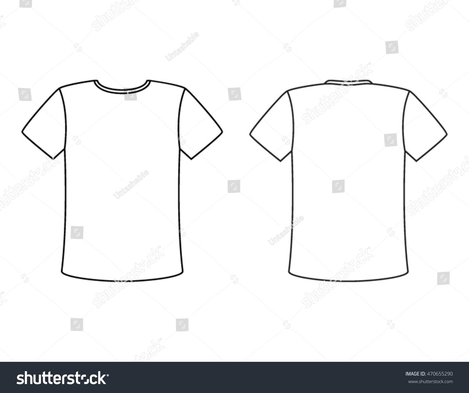 Blank Tshirt Vector Template Simple White Stock Vector (Royalty Free ...