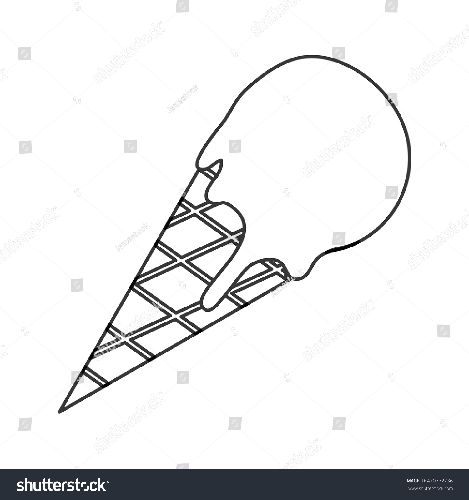 Flat Design Ice Cream Cone Icon Stock Vector Royalty Free 470772236 Shutterstock 7408