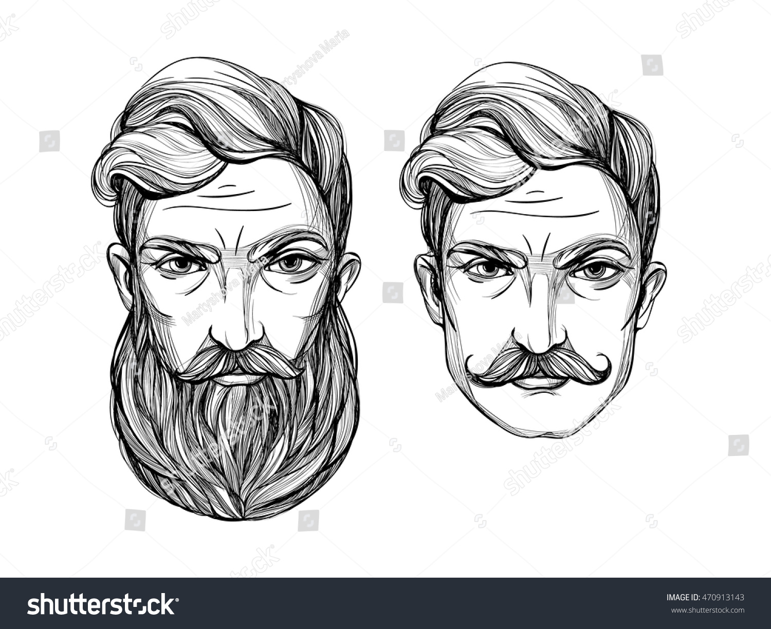 Рисуем лицо бородатого