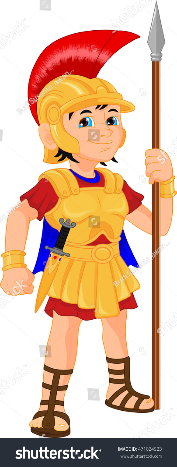 Boy Wearing Roman Soldier Costume Stock Vector (Royalty Free) 471024923 ...