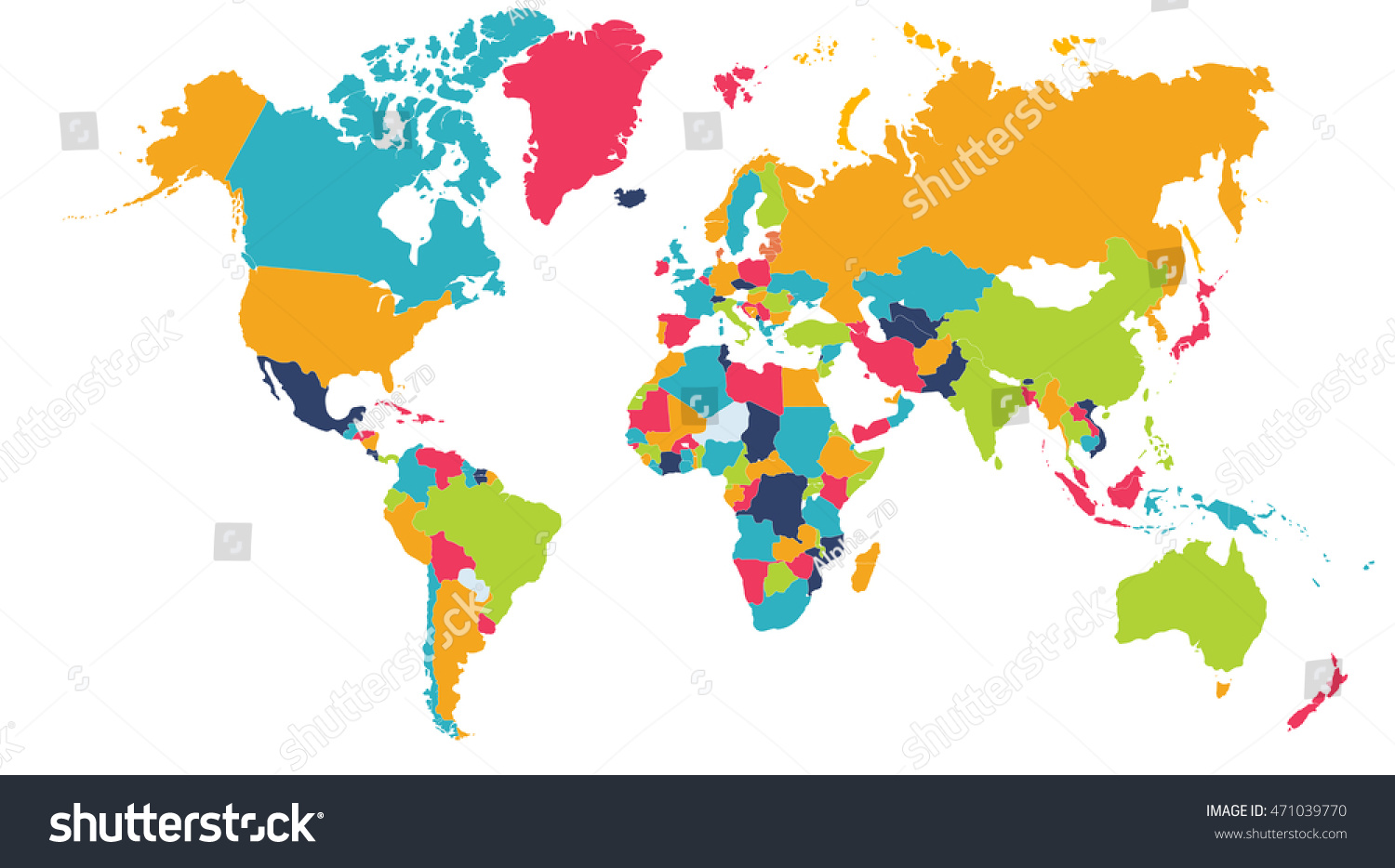 World Map Europe Asia North America Stock Illustration 471039770 ...