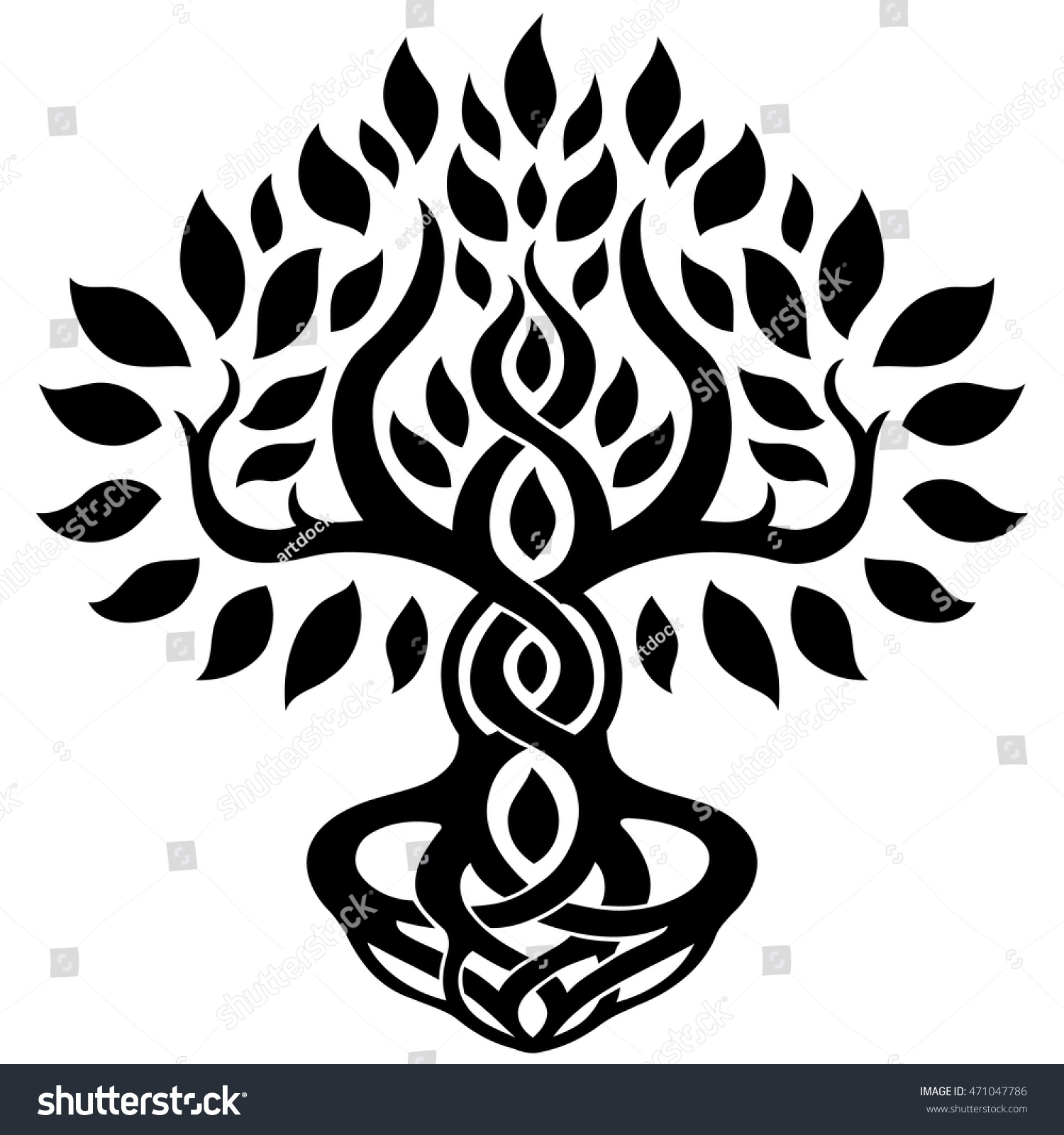 Vector Ornament Decorative Celtic Tree Life 스톡 벡터로열티 프리 471047786 Shutterstock 9401