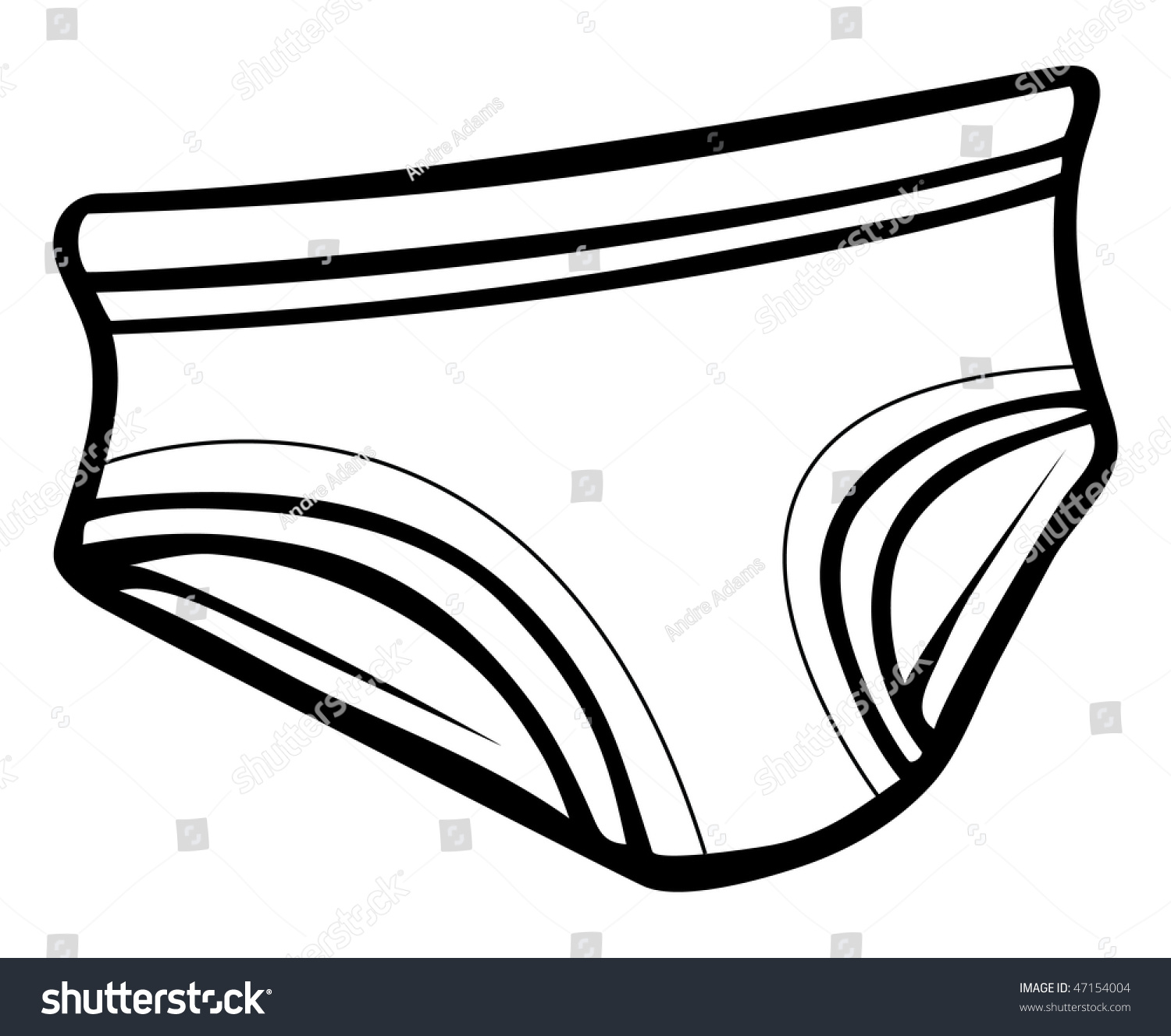 Cartoon Vector Outline Illustration Men Underwear: стоковая векторная графи...