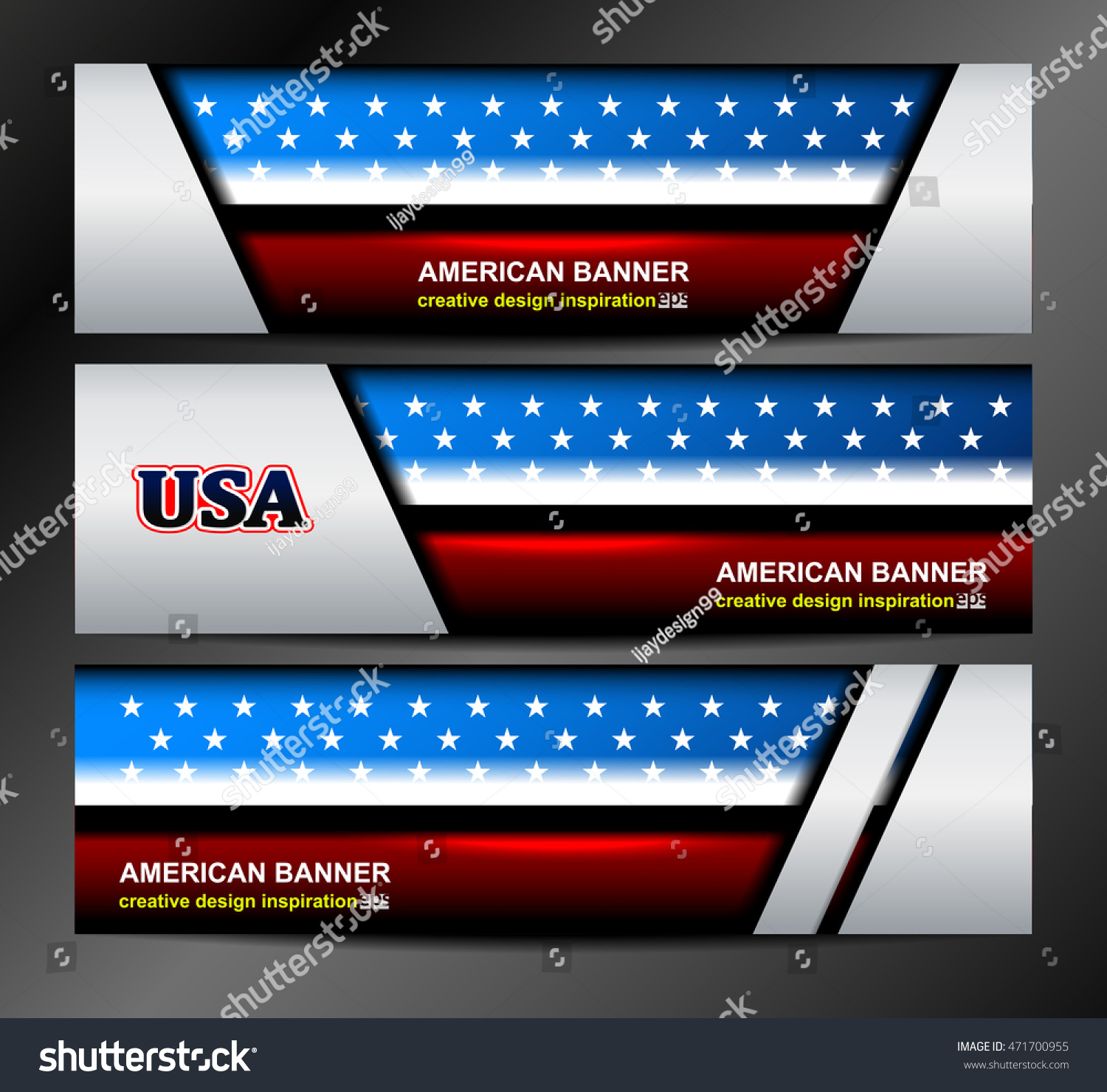 Usa Flag Color Banner Backgrounds Vector Stock Vector (Royalty Free ...