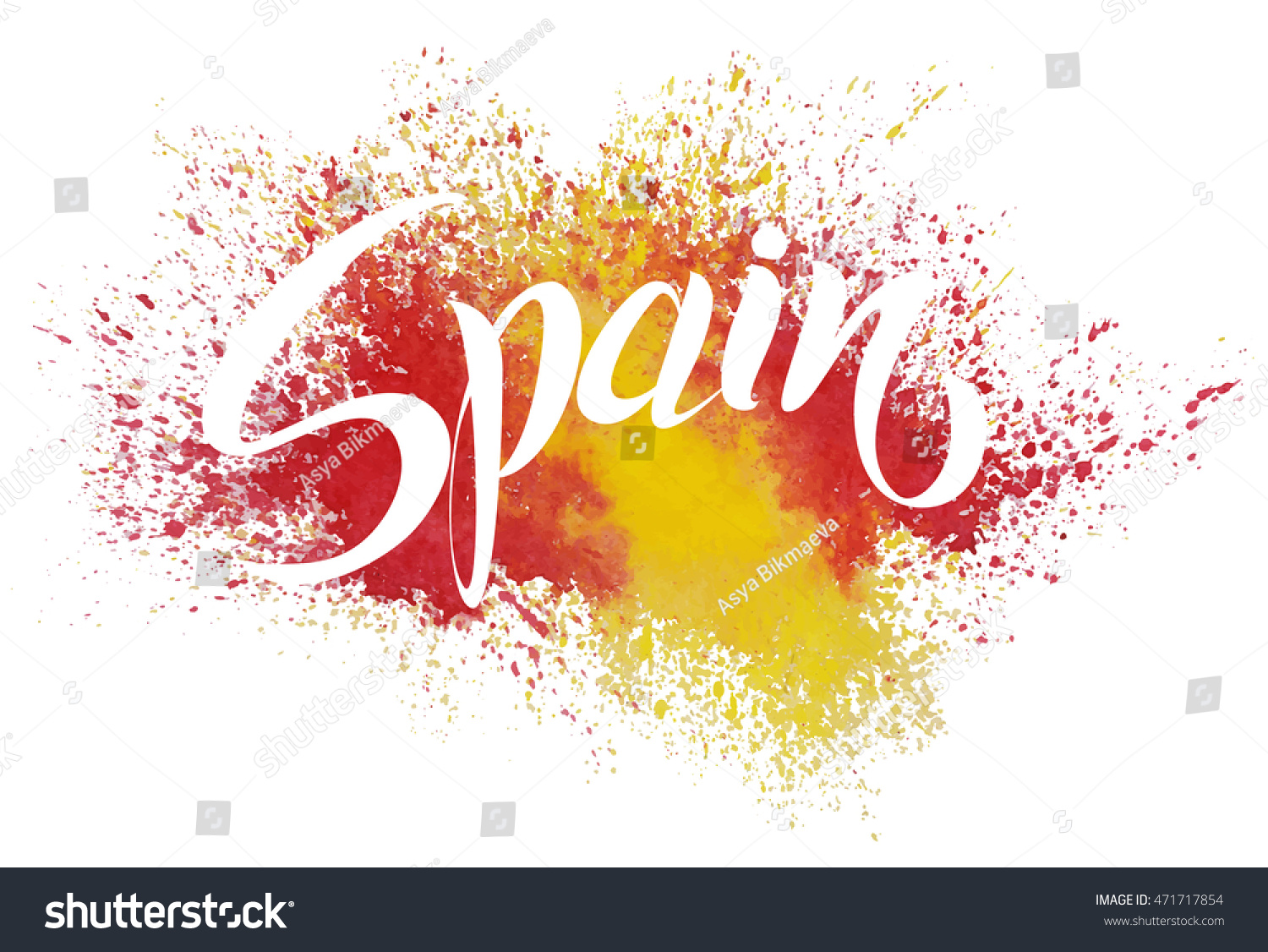 Handwritten Spain Vector Lettering Flag Spain Stock Vector Royalty Free Shutterstock