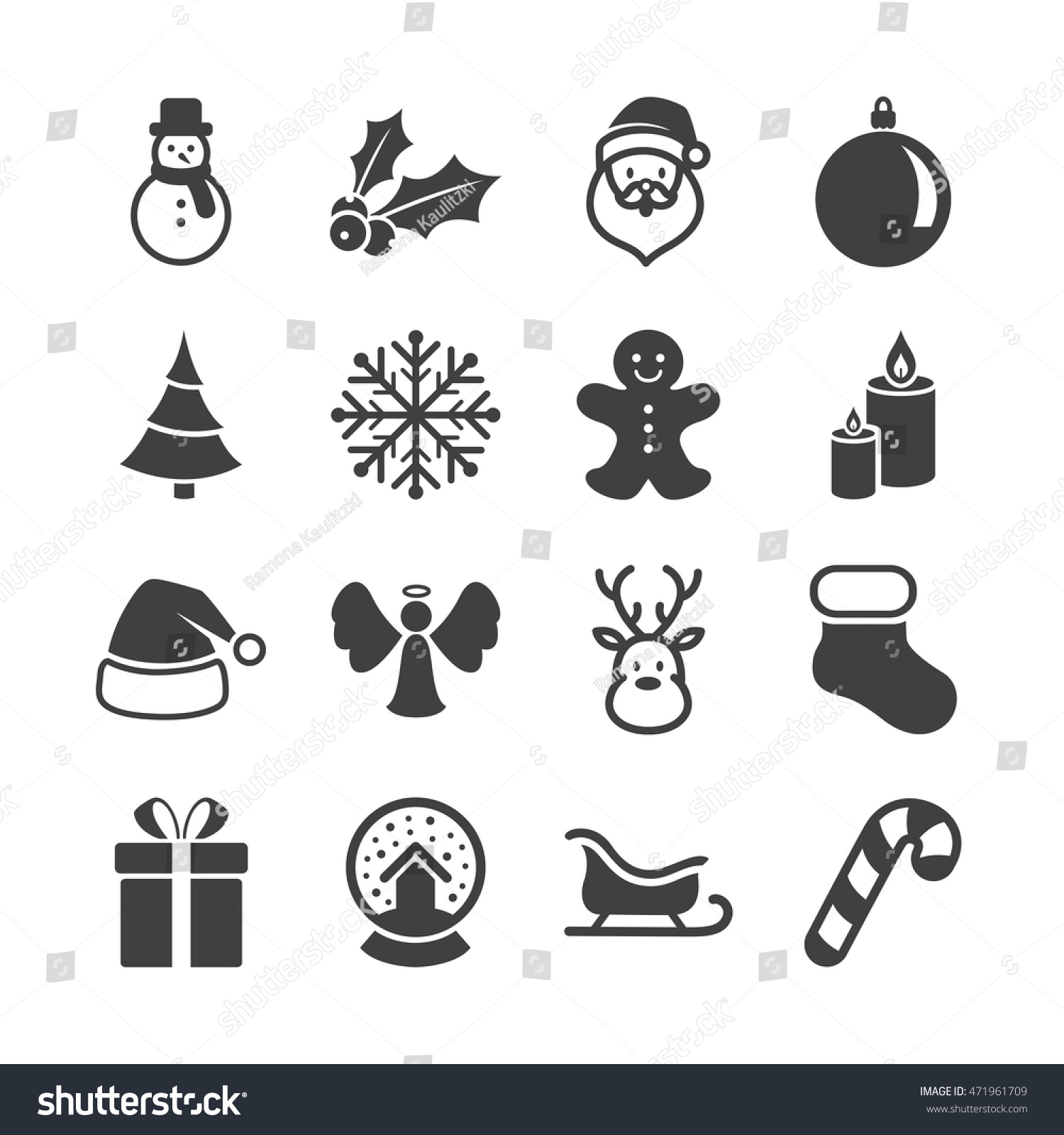 Vector Illustration Christmas Icons Stock Vector (Royalty Free ...