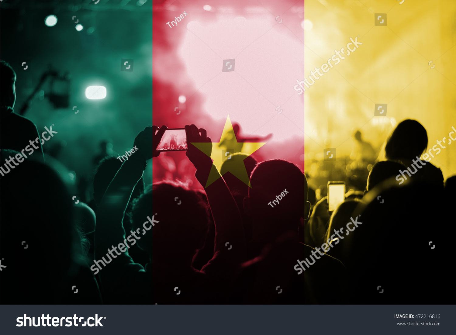 Live Music Concert Blending Cameroon Flag Stock Photo 472216816
