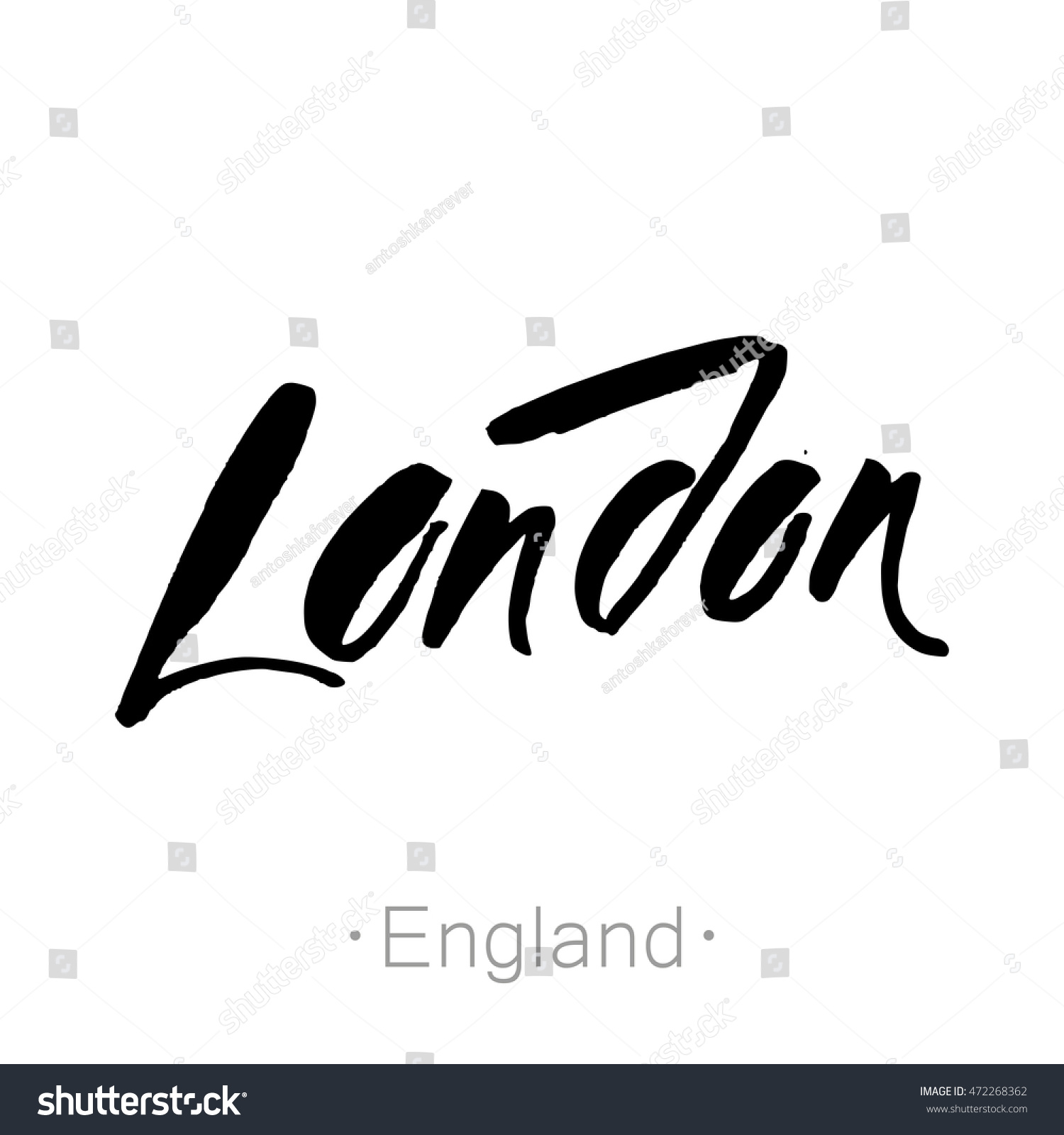 London England Uk Handlettering Calligraphy Hand Stock Vector (Royalty ...