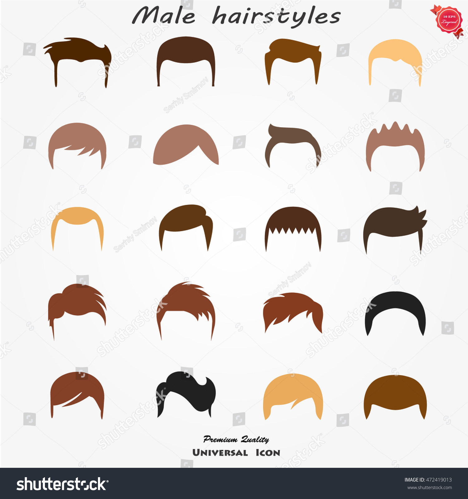 Set Different Man Hairs Styling Stock Vector (Royalty Free) 472419013 ...